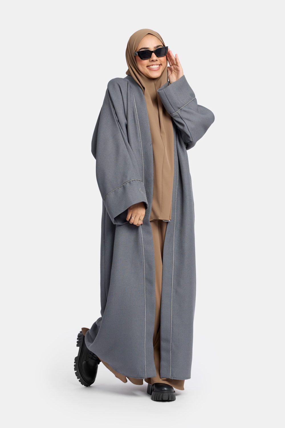 Farasha tweed coat Grey - Afbeelding 3