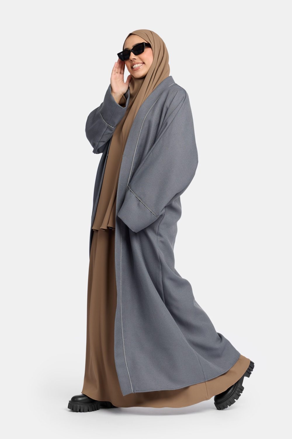 Farasha tweed coat Grey