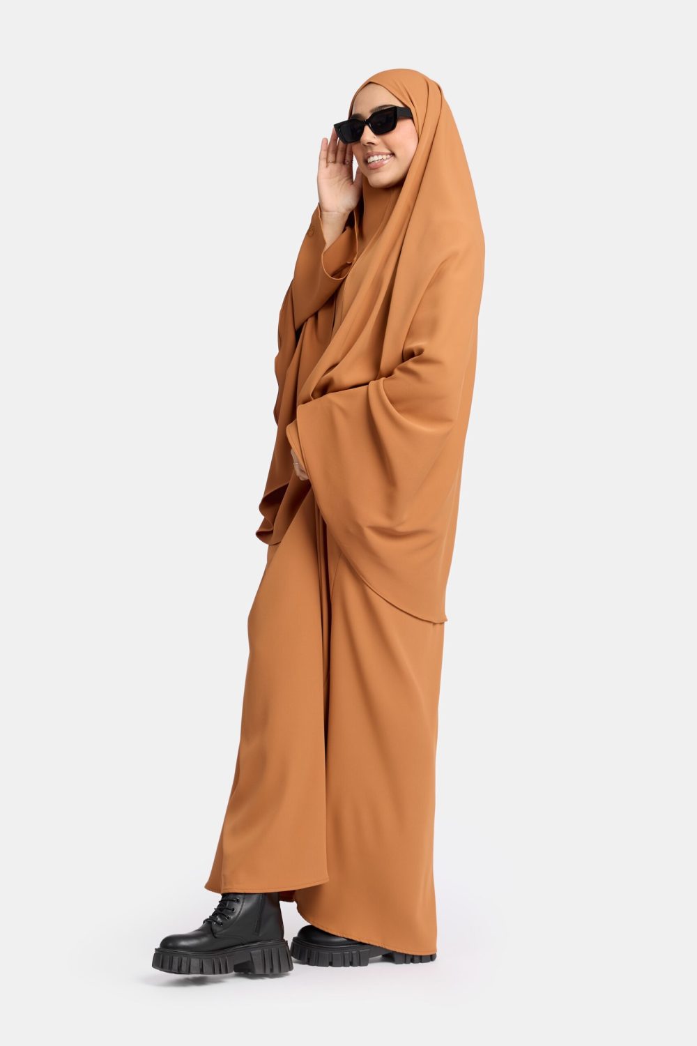 Heup khimar Pecan (wide sleeve collectie)