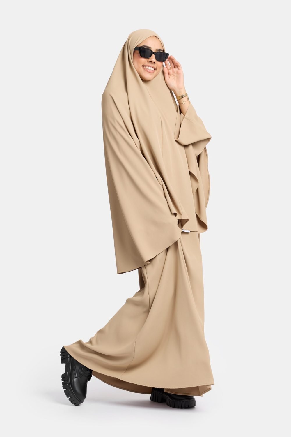 Heup khimar Sunlight Brown (wide sleeve collectie)