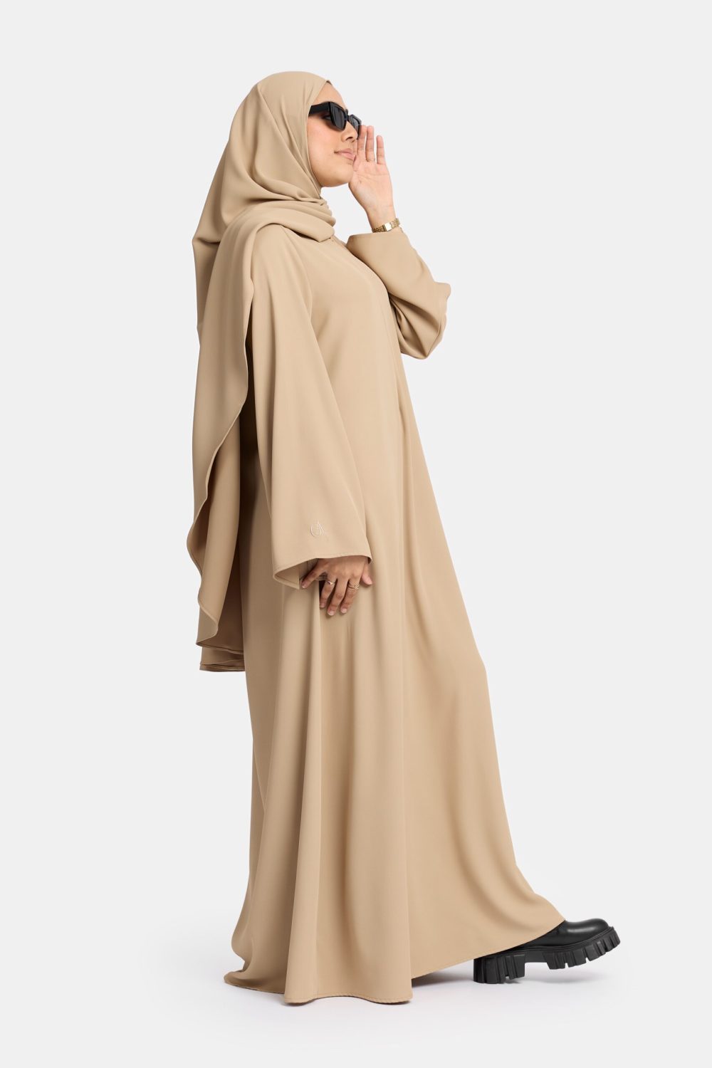 Wide sleeve abaya sunlight Brown - Afbeelding 2