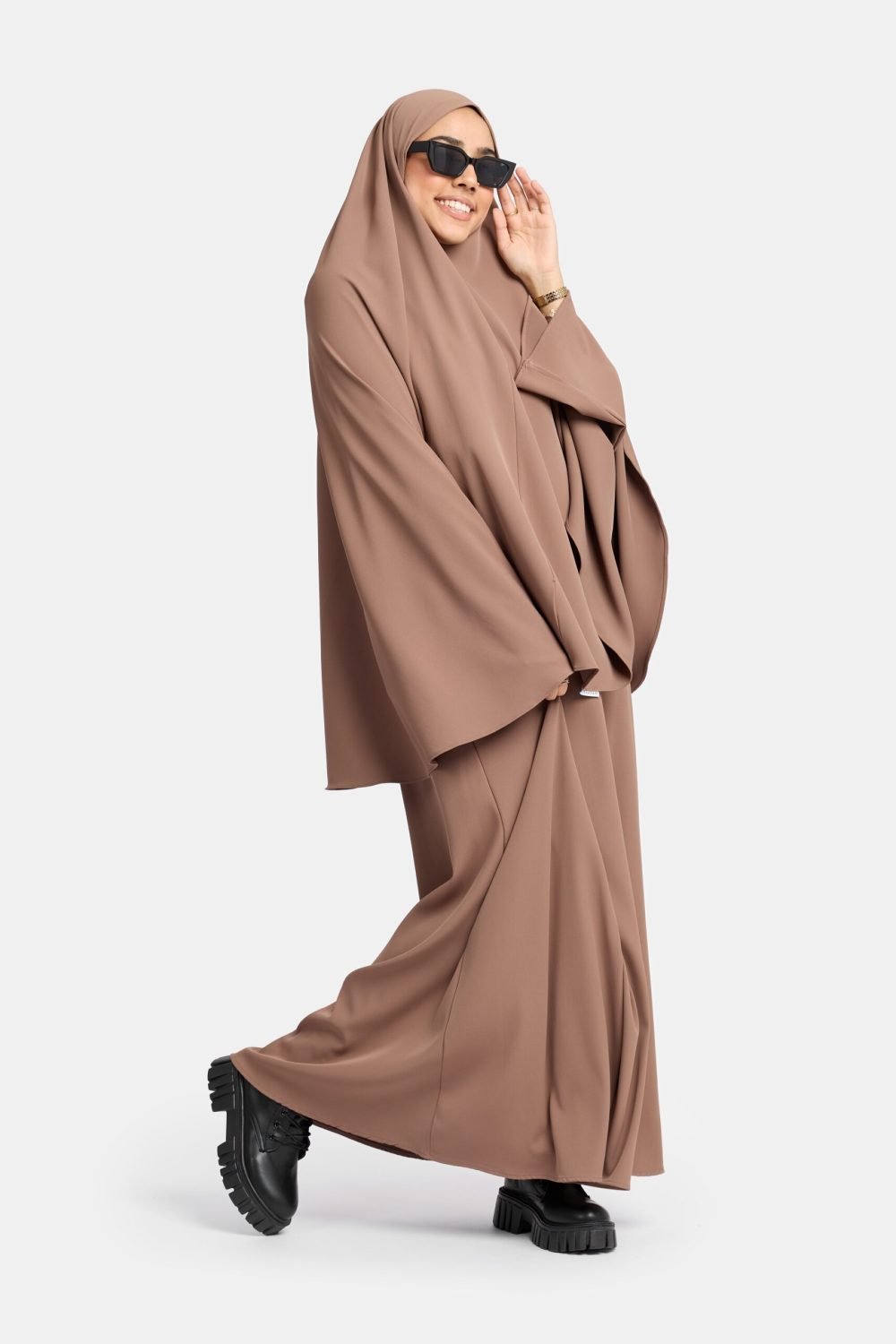 Heup khimar Hazelnut (wide sleeve collectie)