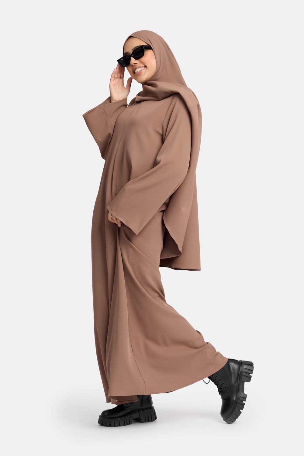 Wide sleeve abaya Hazelnut - Afbeelding 5