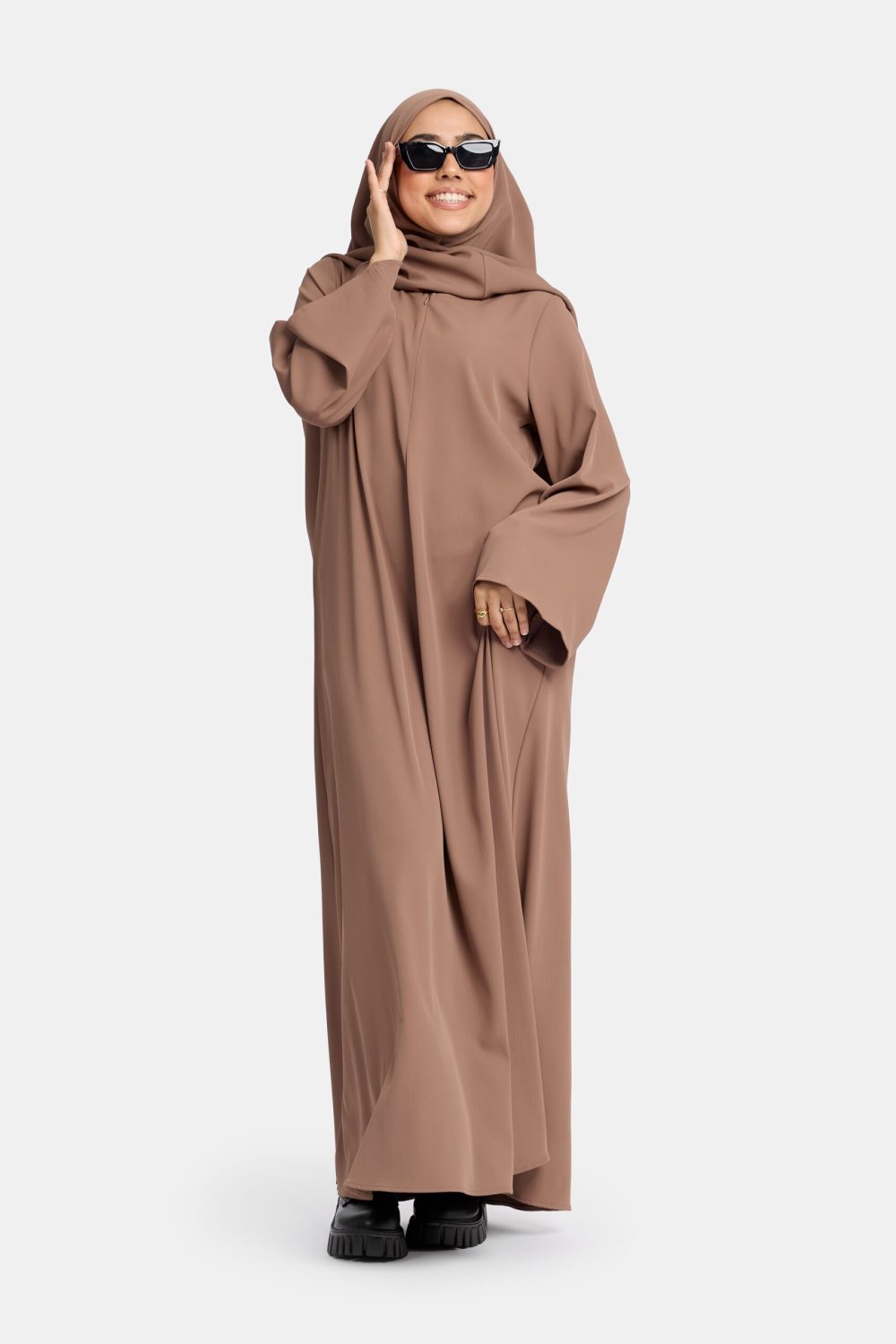 Wide sleeve abaya Hazelnut - Afbeelding 2