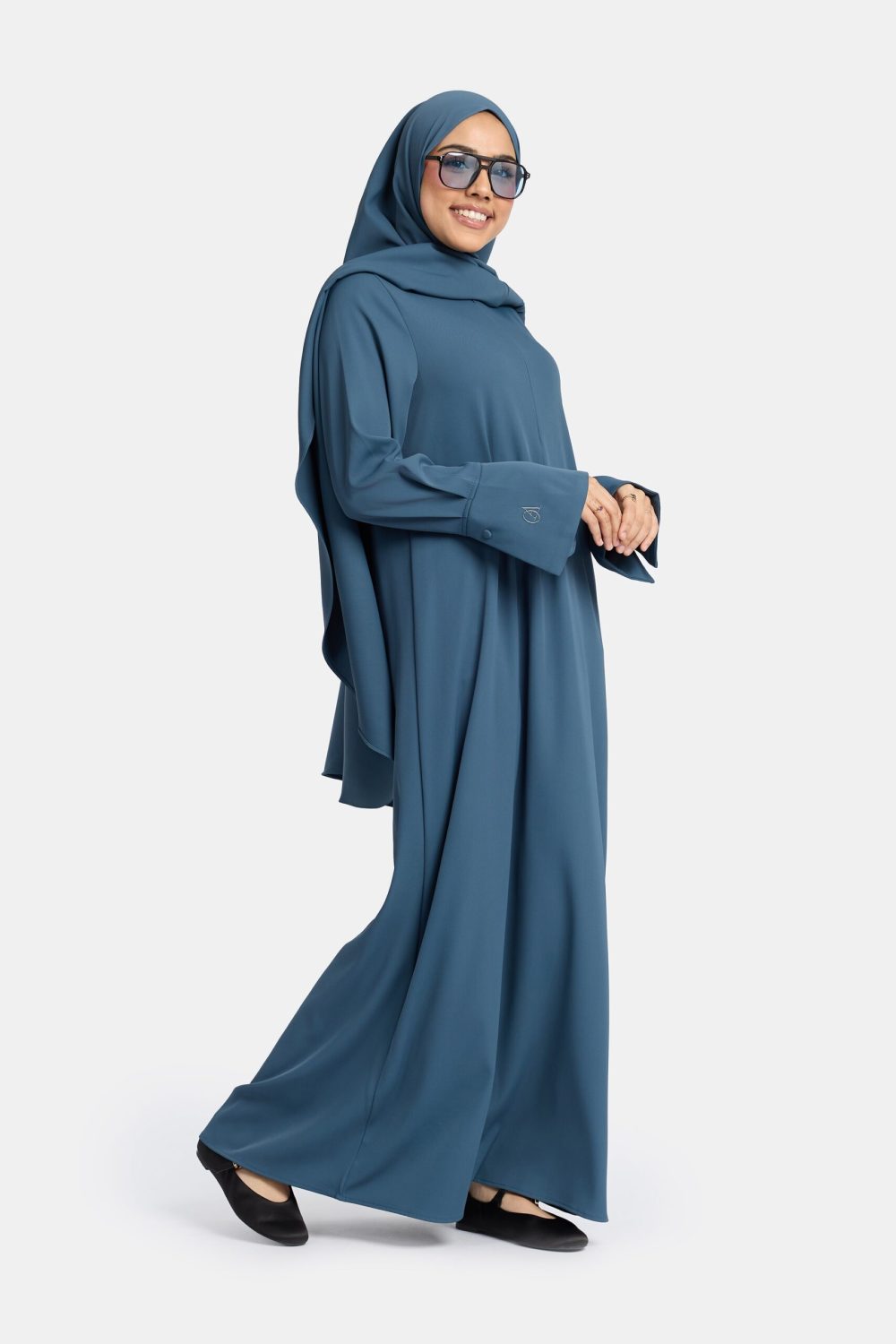 Simplicity charm abaya Steel Blue