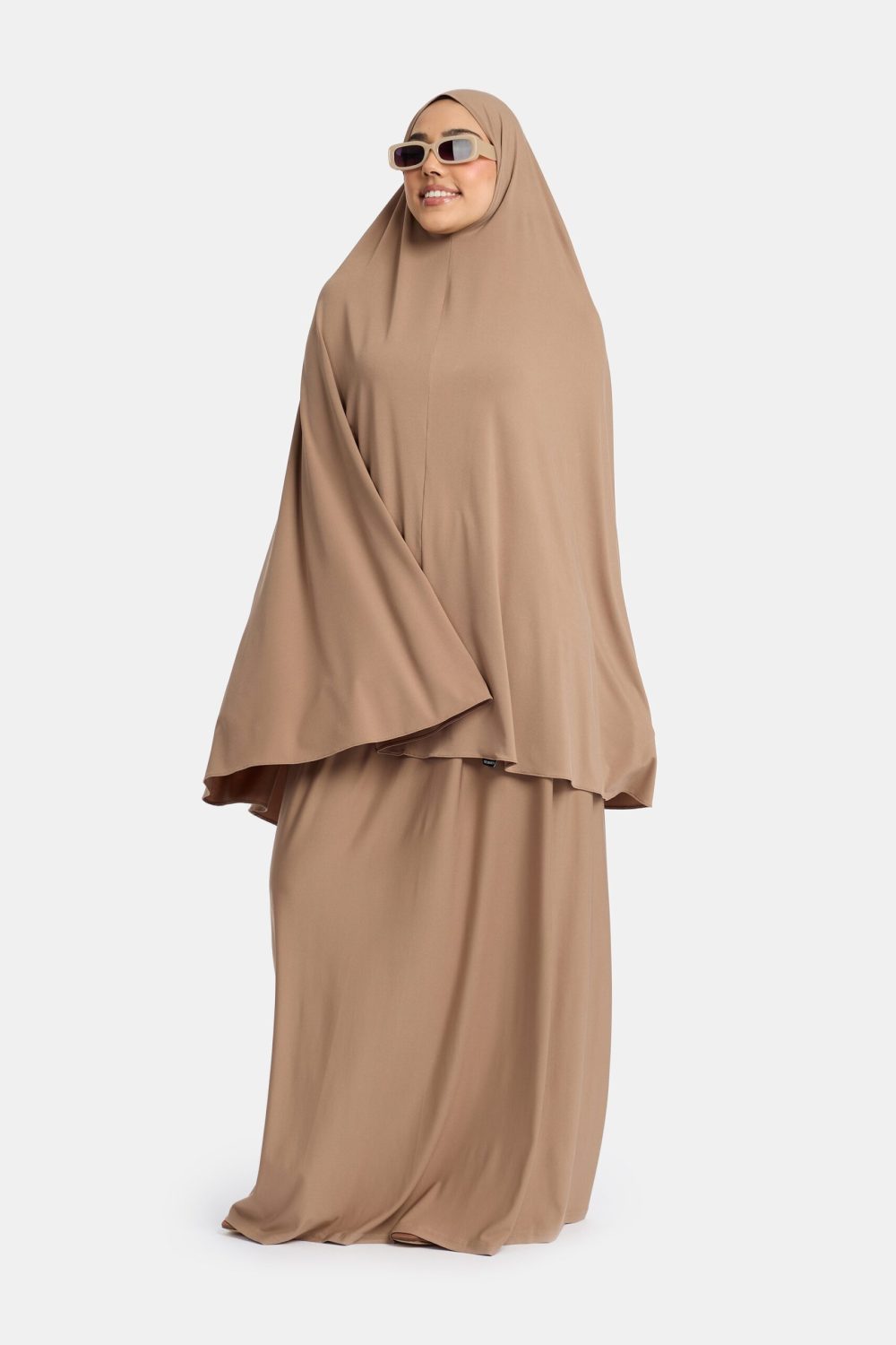 Jersey khimar set Cafe