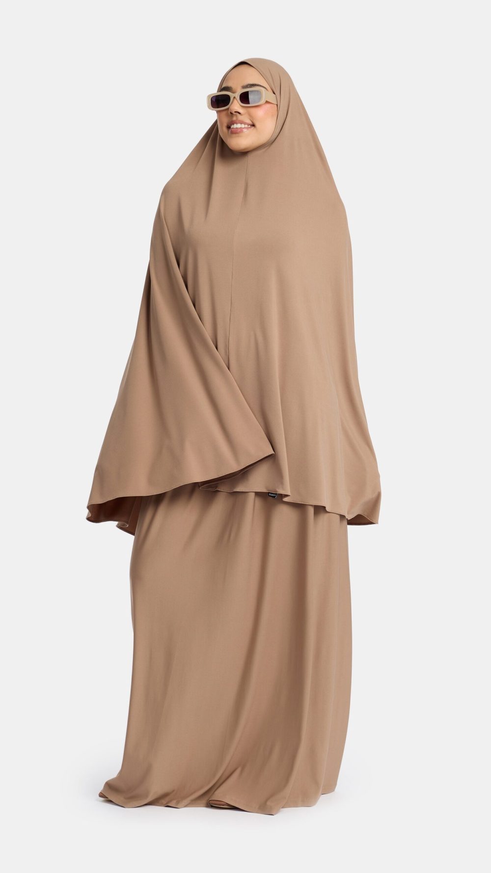 Jersey khimar set Cafe