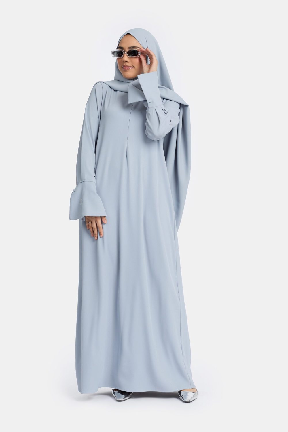 Simplicity charm abaya Light Blue - Afbeelding 2