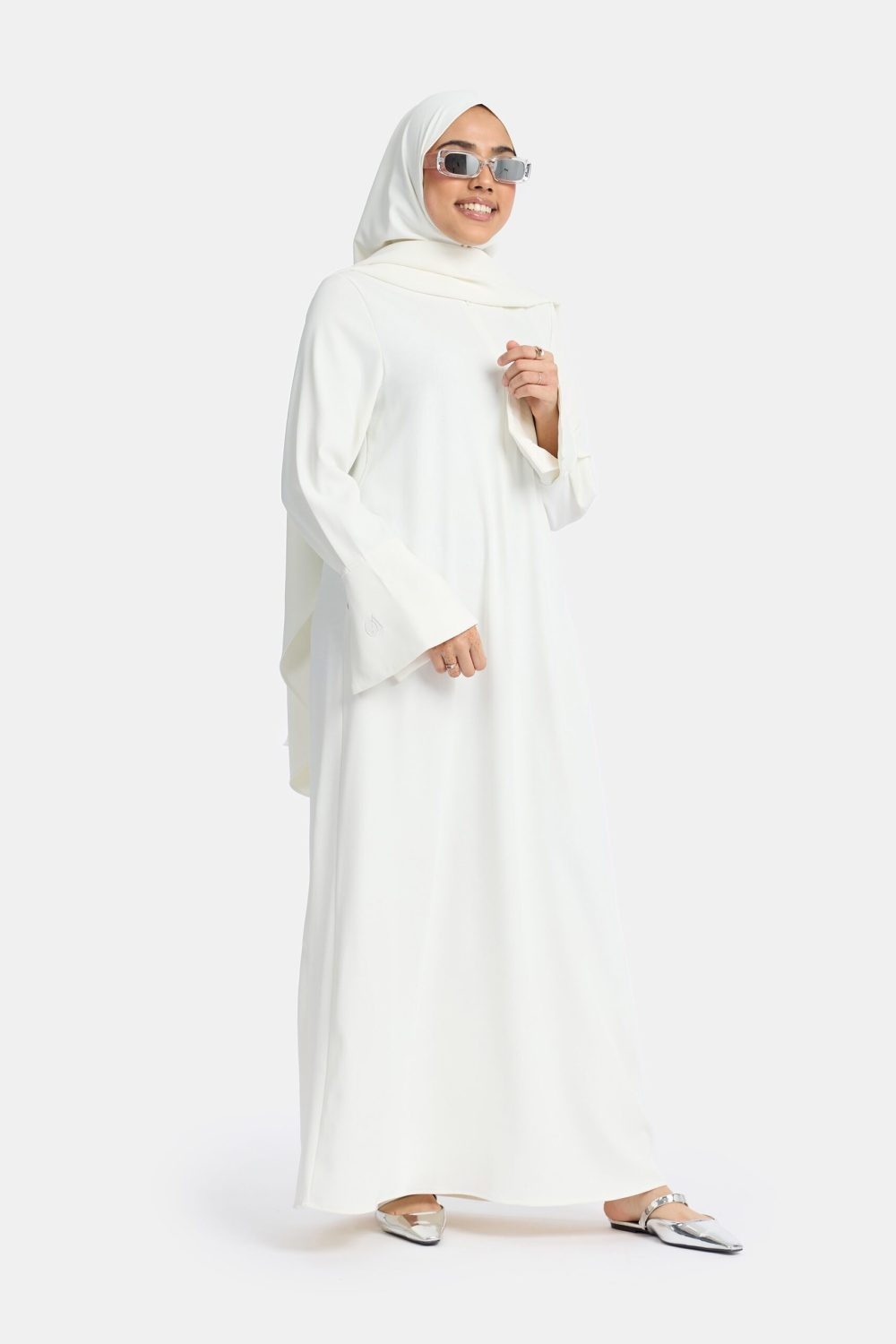 Simplicity charm abaya White - Afbeelding 3