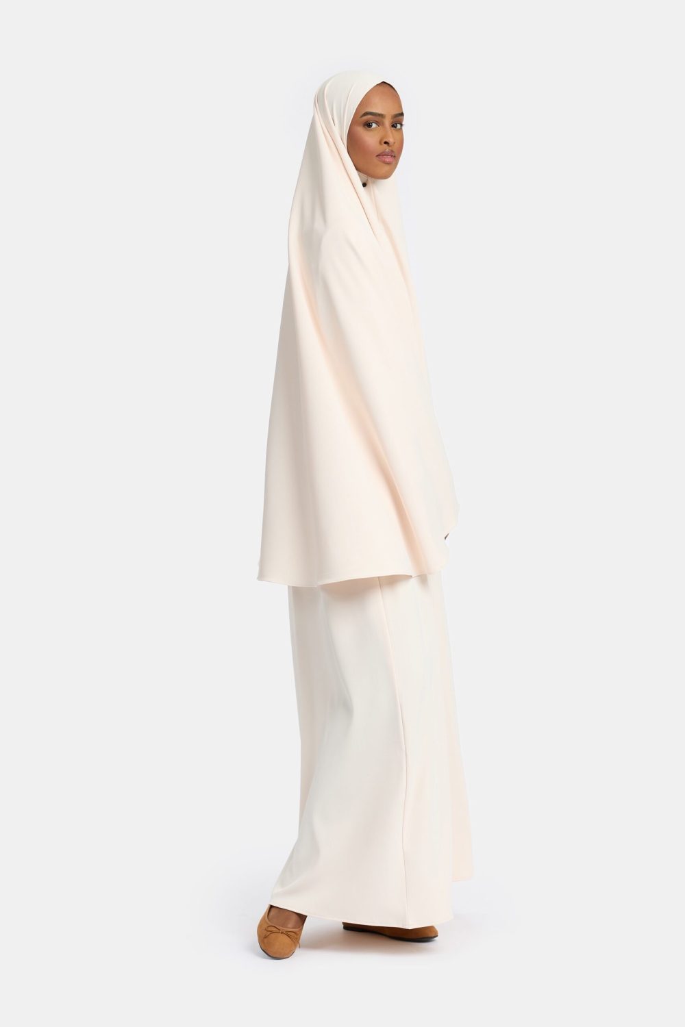 Heup khimar Beige (plisse collectie) - Afbeelding 2