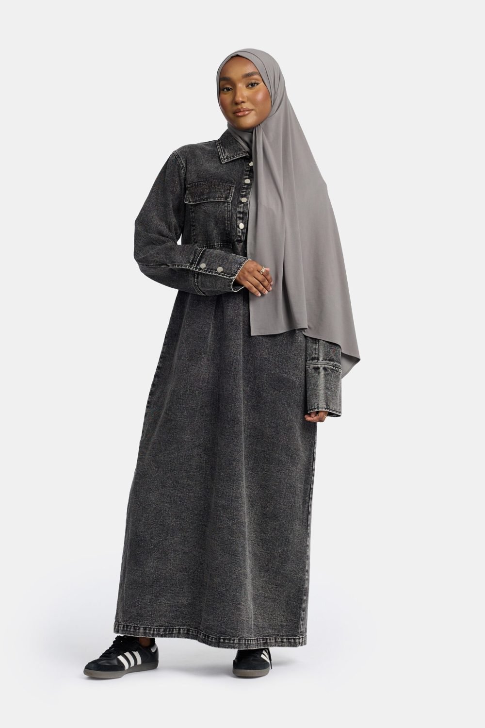 Denim Abaya Grey