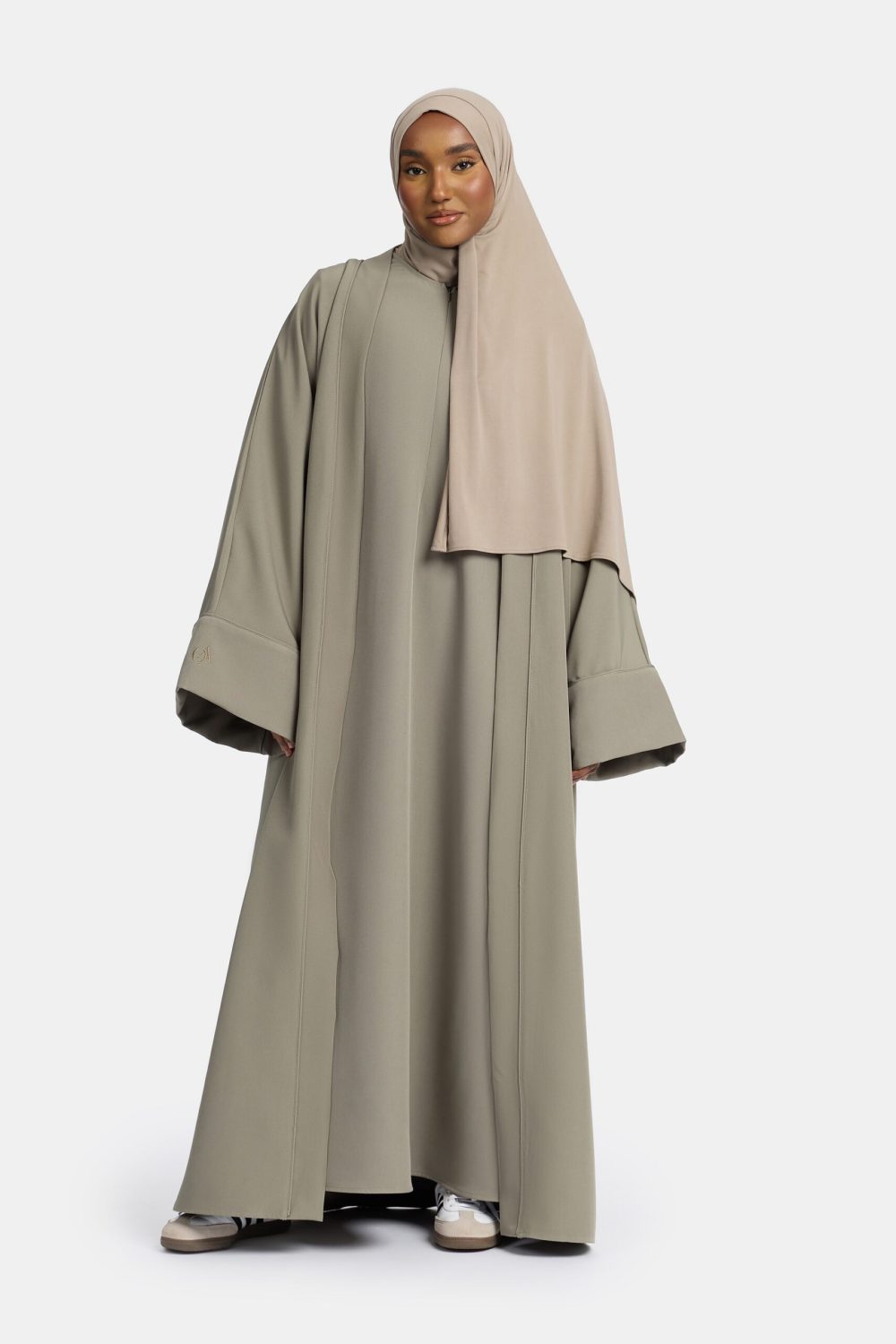 Oversized kimono and abaya set Sage Grey