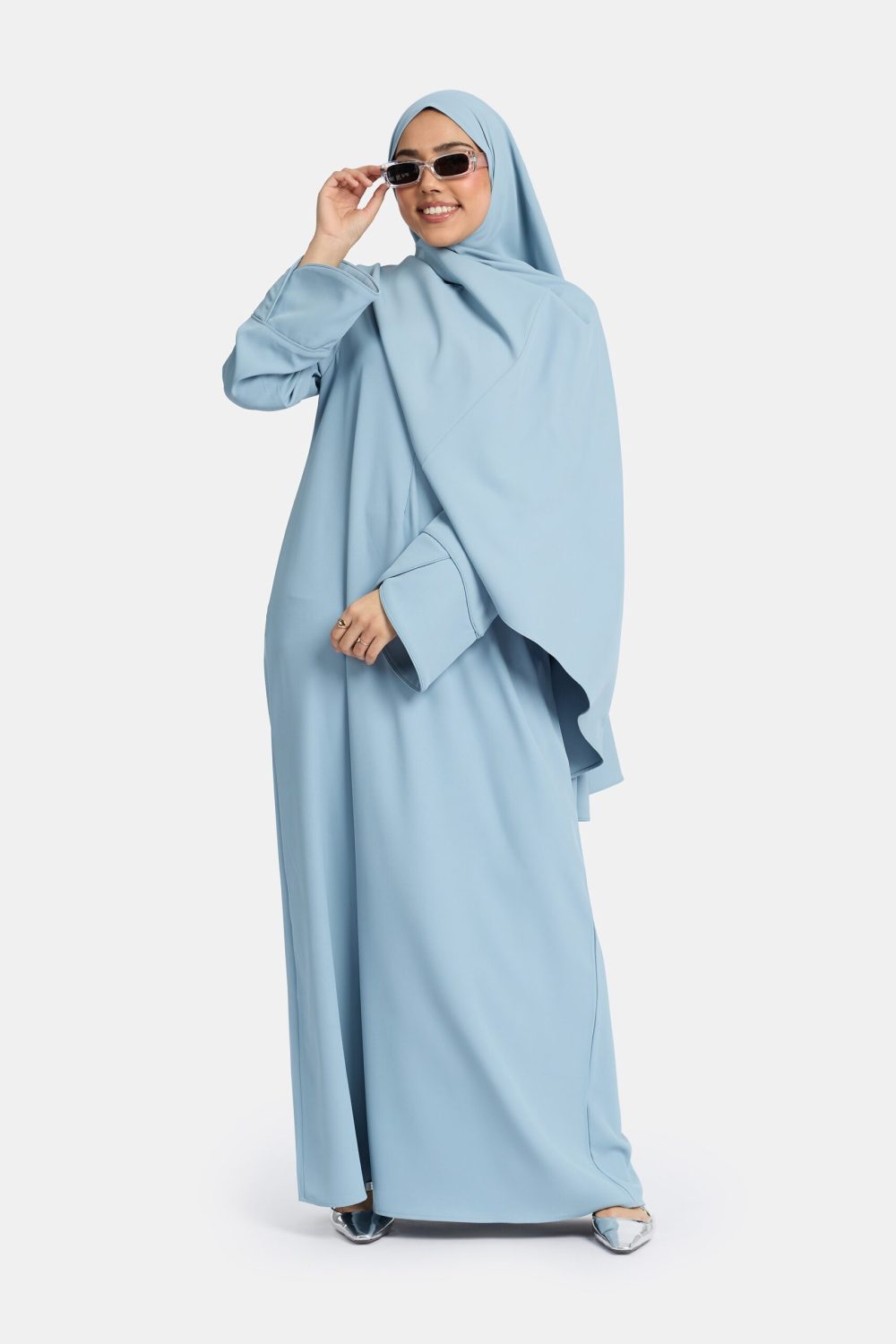 Opulentia abaya Pure Blue - Afbeelding 2