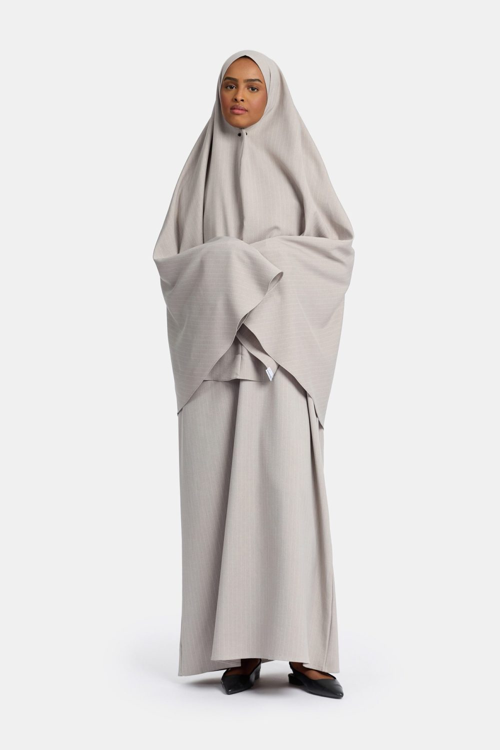 Pinstripe khimar Grey - Afbeelding 2