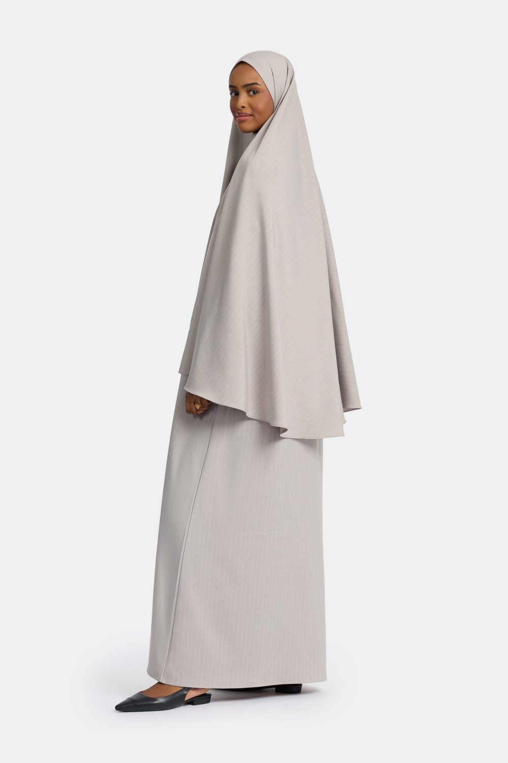 Pinstripe khimar Grey - Afbeelding 3