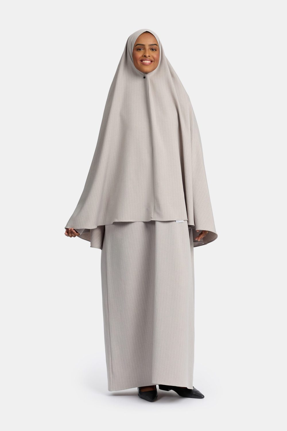 Pinstripe khimar Grey