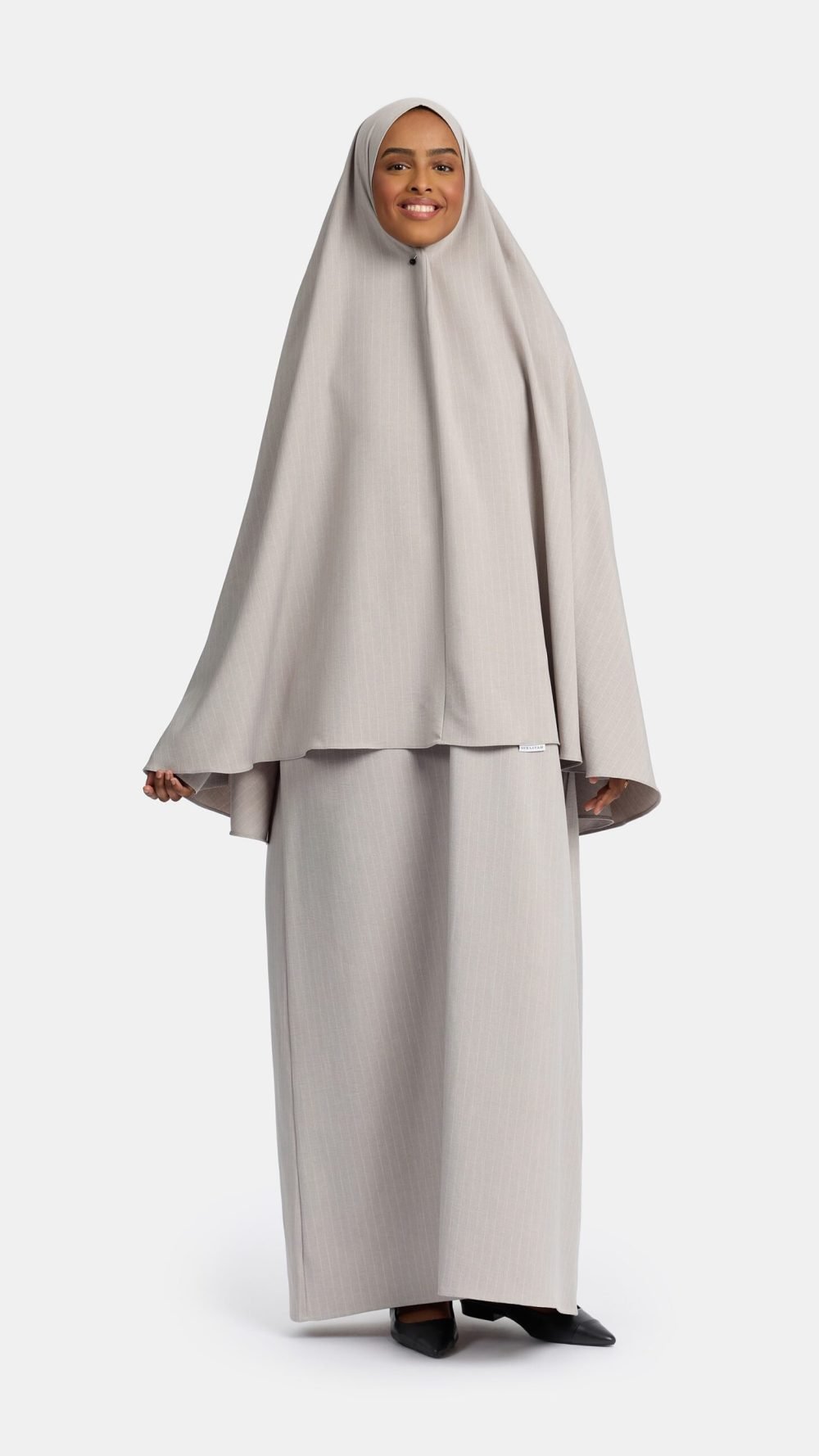 Pinstripe khimar Grey