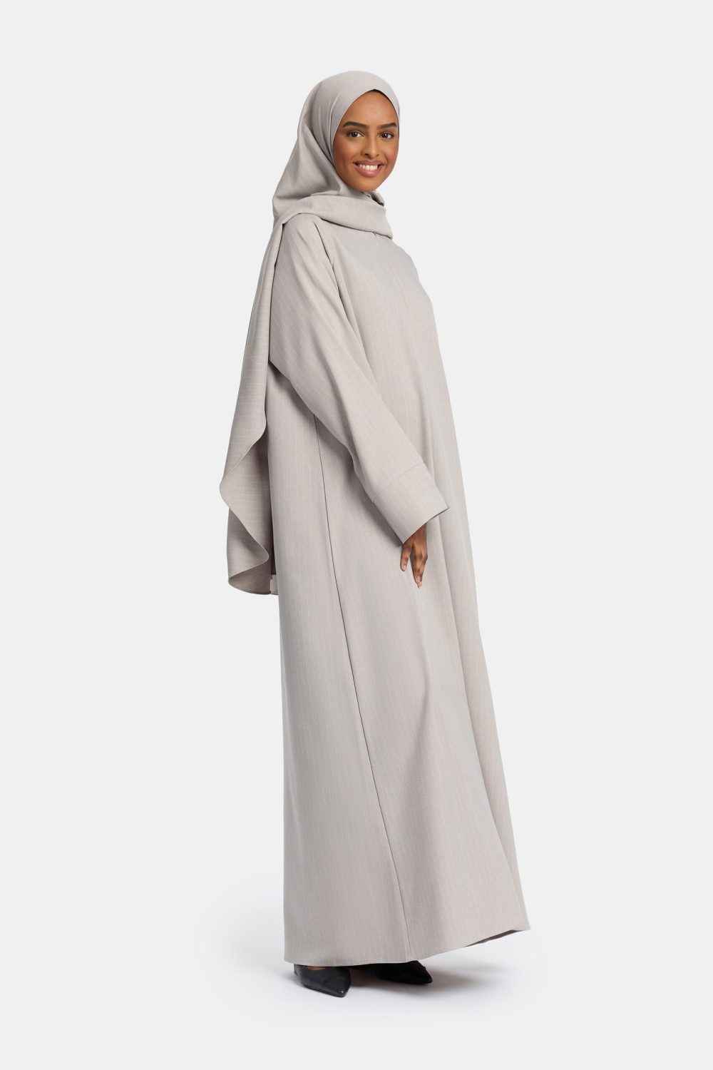 Pinstripe abaya grey - Afbeelding 2