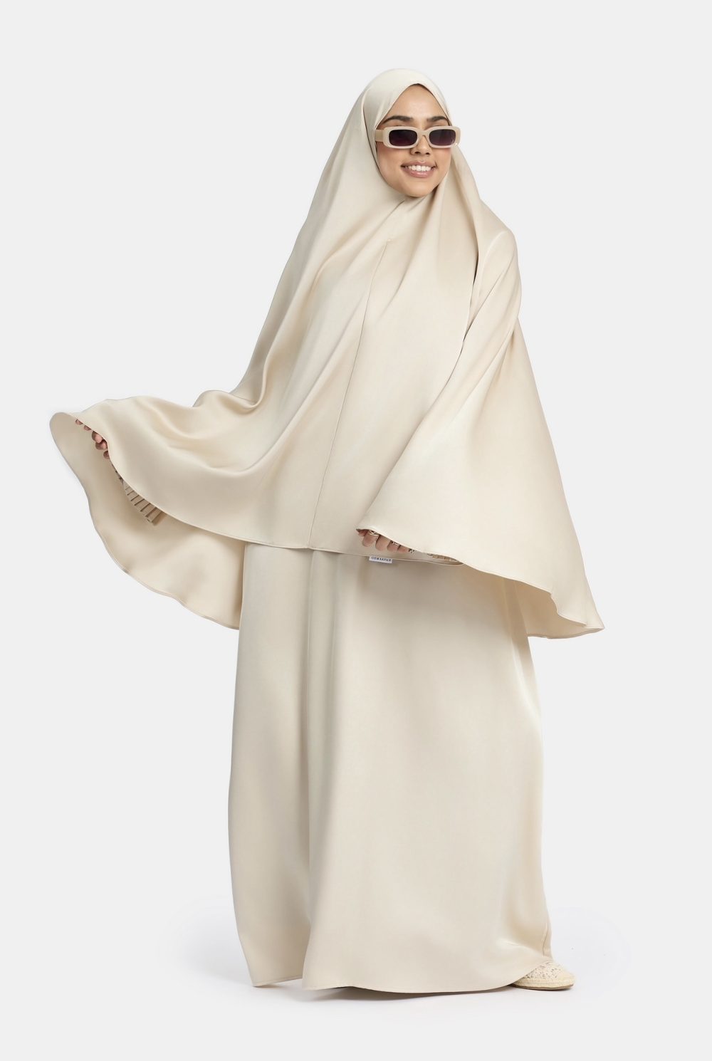 Heup khimar Silk Almond (plisse collectie)
