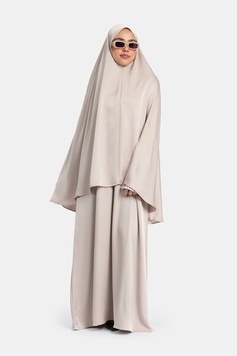 Heup khimar Silk Pearl (plisse collectie)