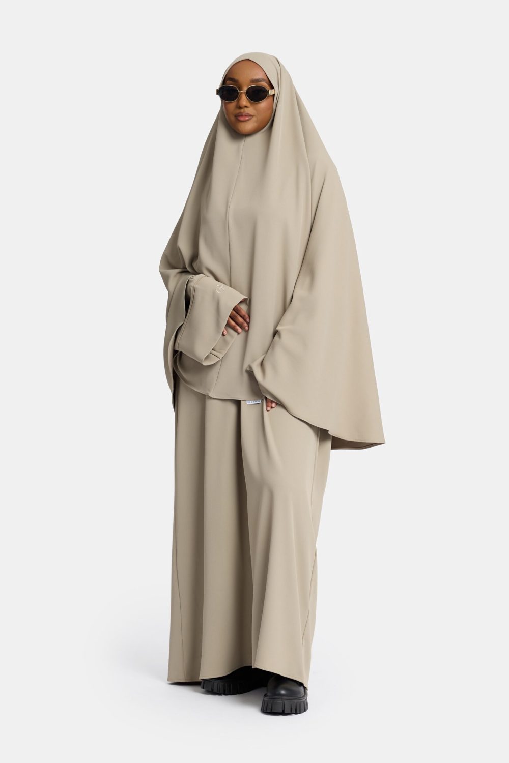 Heup khimar Sage Grey (Farasha Éclat collectie) - Afbeelding 2