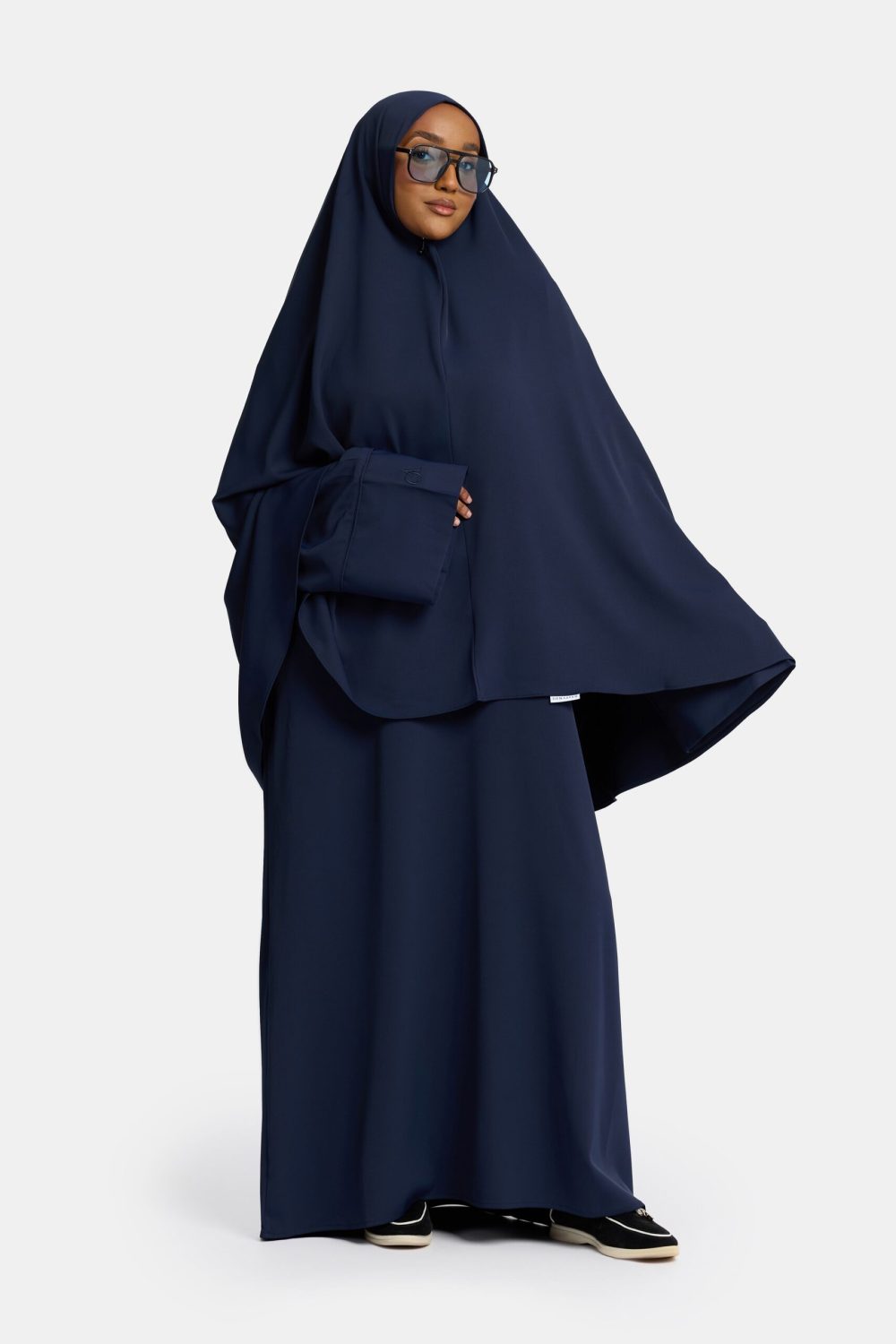 Heup khimar Midnight Blue (Farasha Éclat collectie)