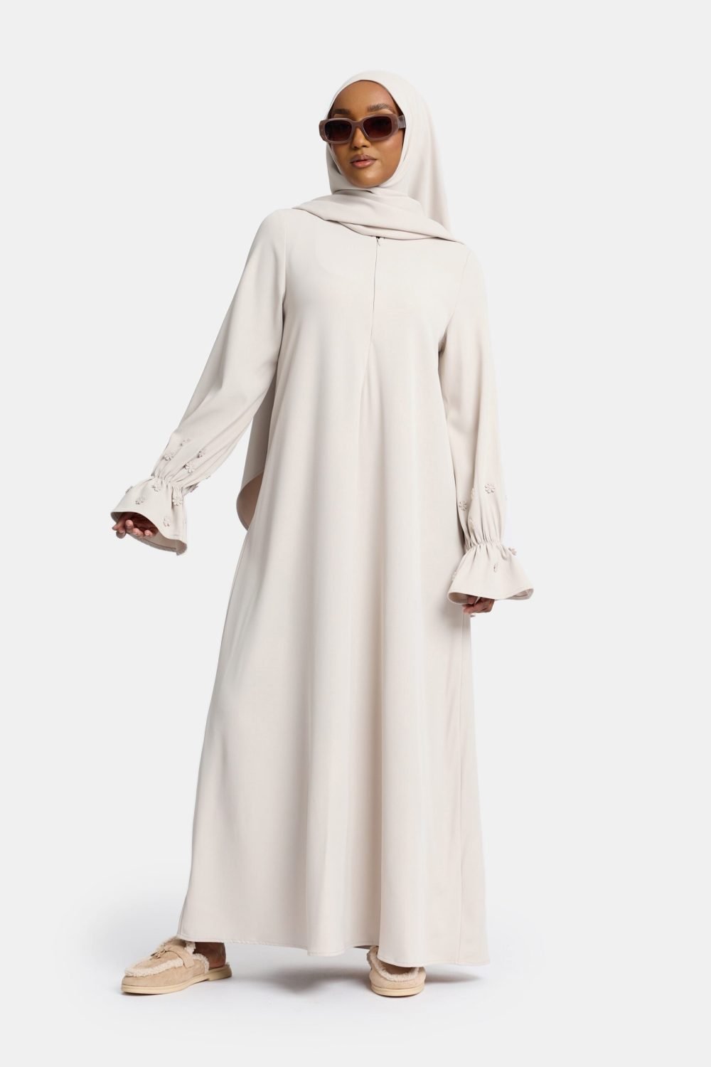 Embroidery abaya Silver