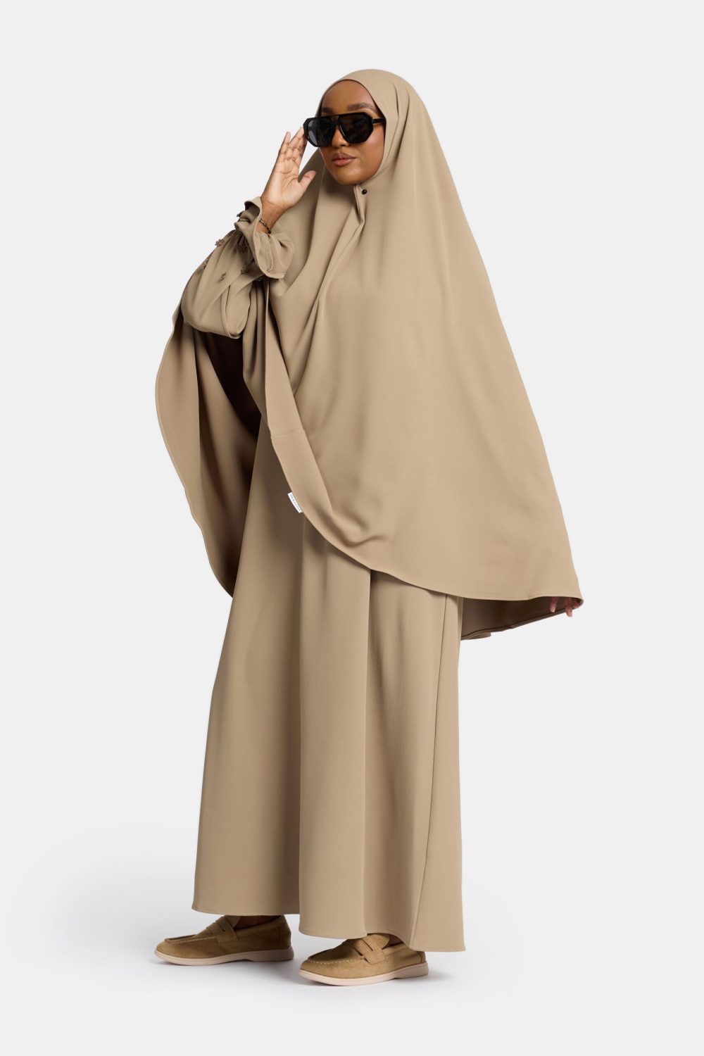 Heup khimar Moss Taupe (embroidery collectie) - Afbeelding 3
