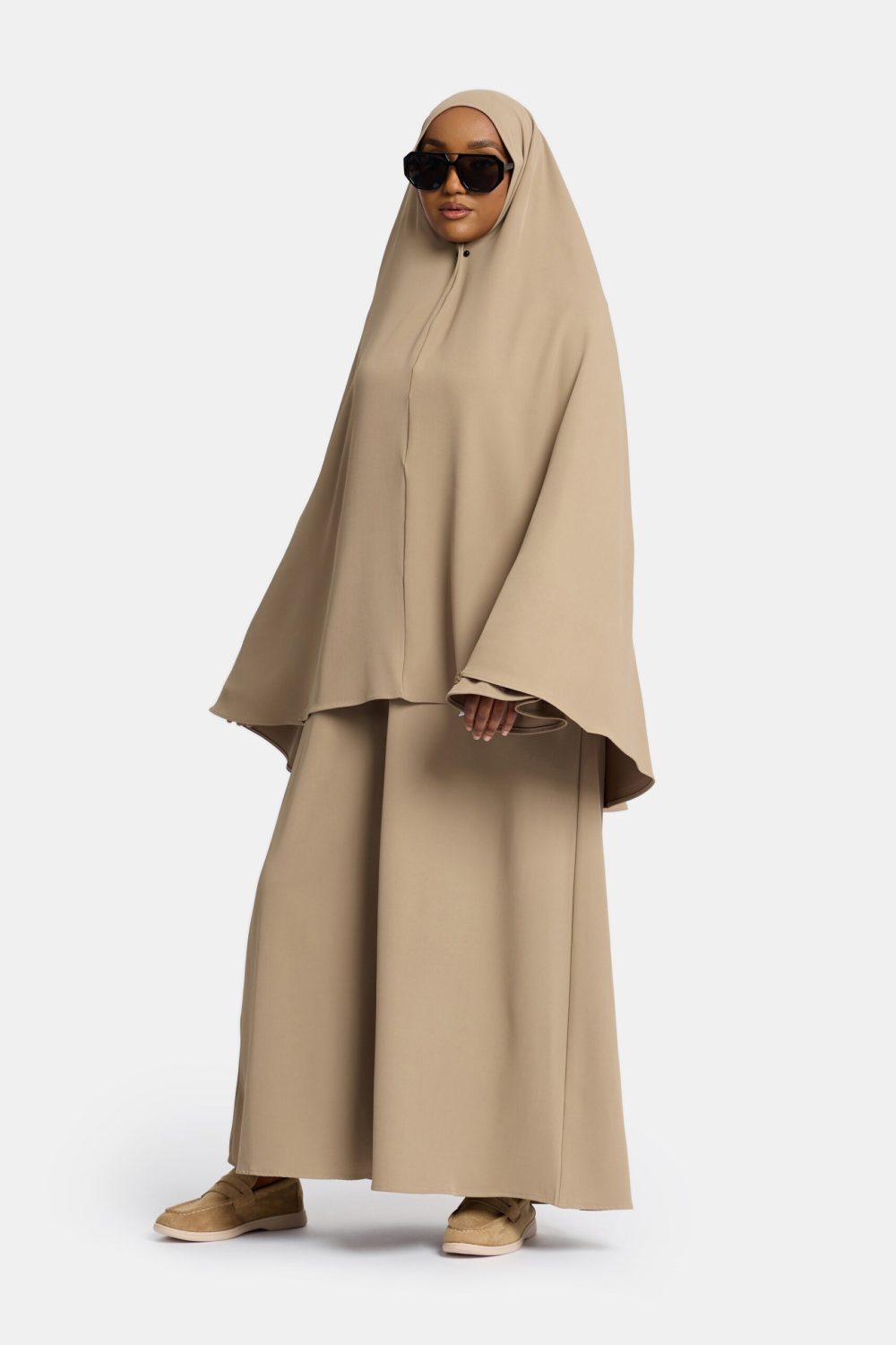 Heup khimar Moss Taupe (embroidery collectie)