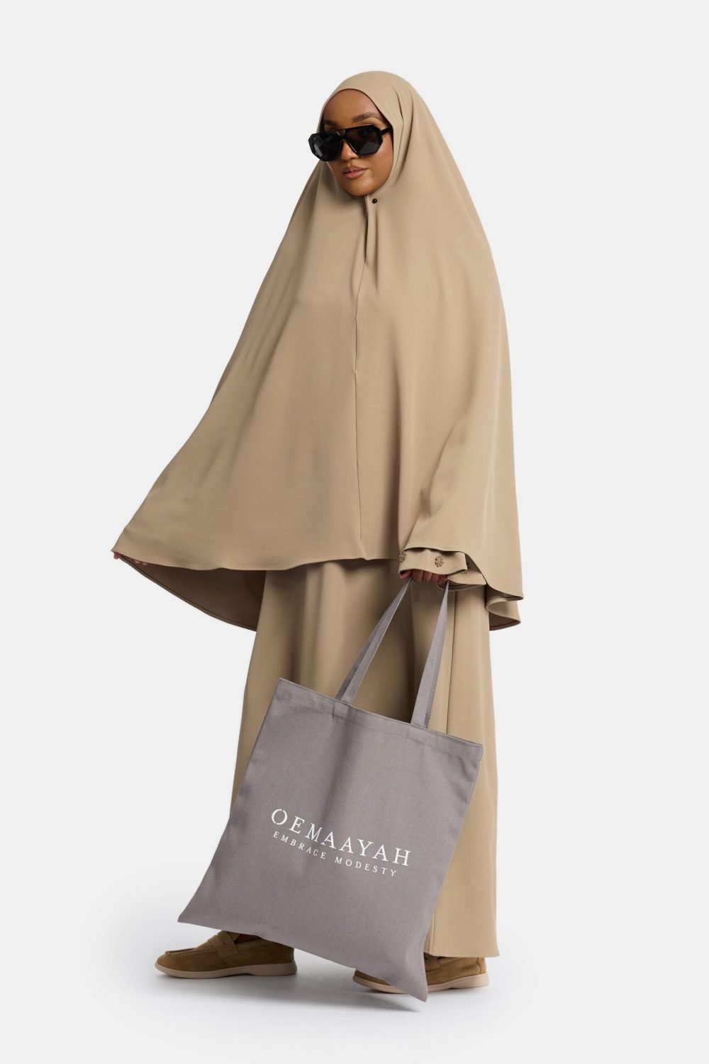 Heup khimar Moss Taupe (embroidery collectie) - Afbeelding 2