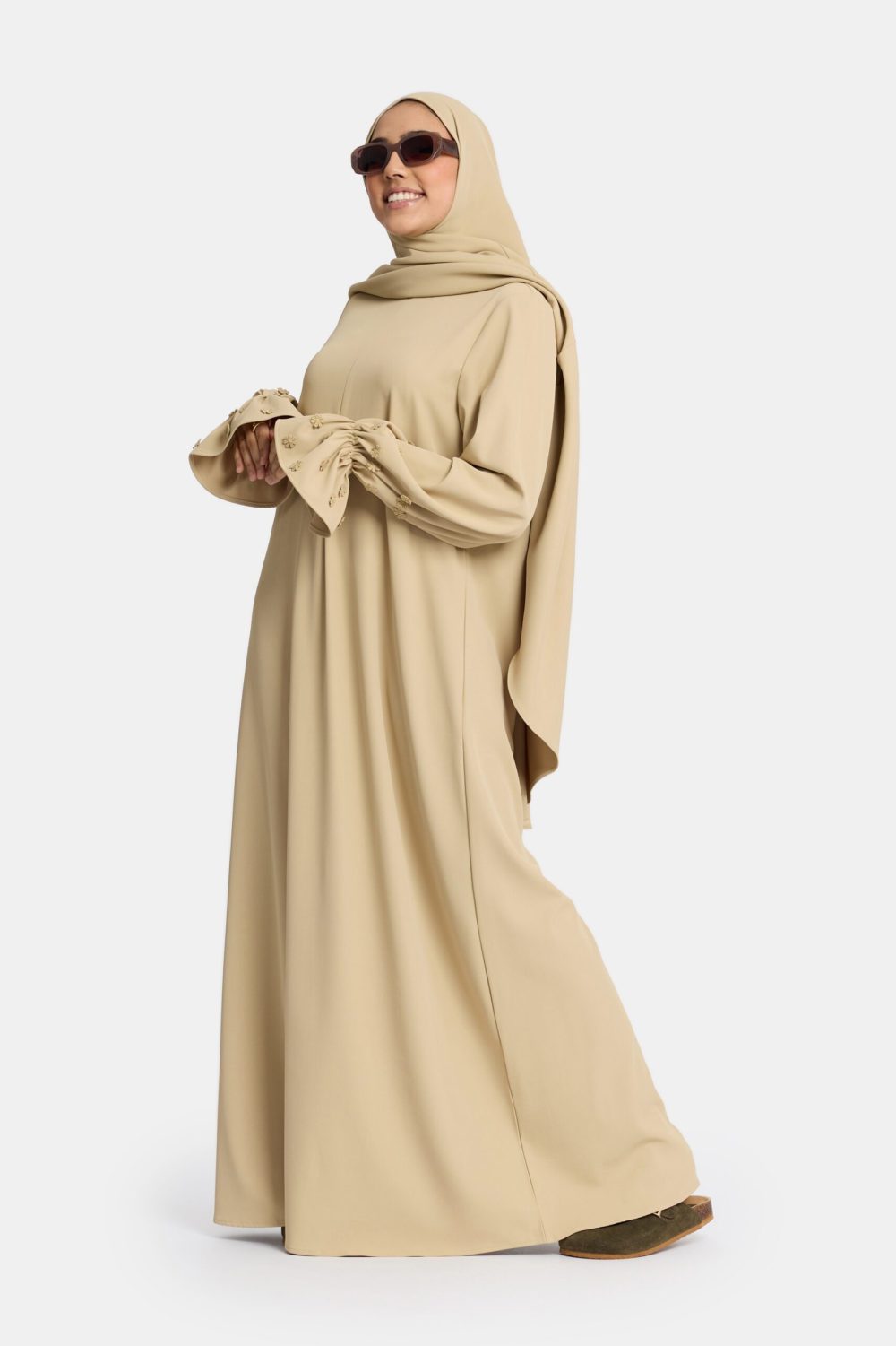 Embroidery abaya Bone - Afbeelding 2