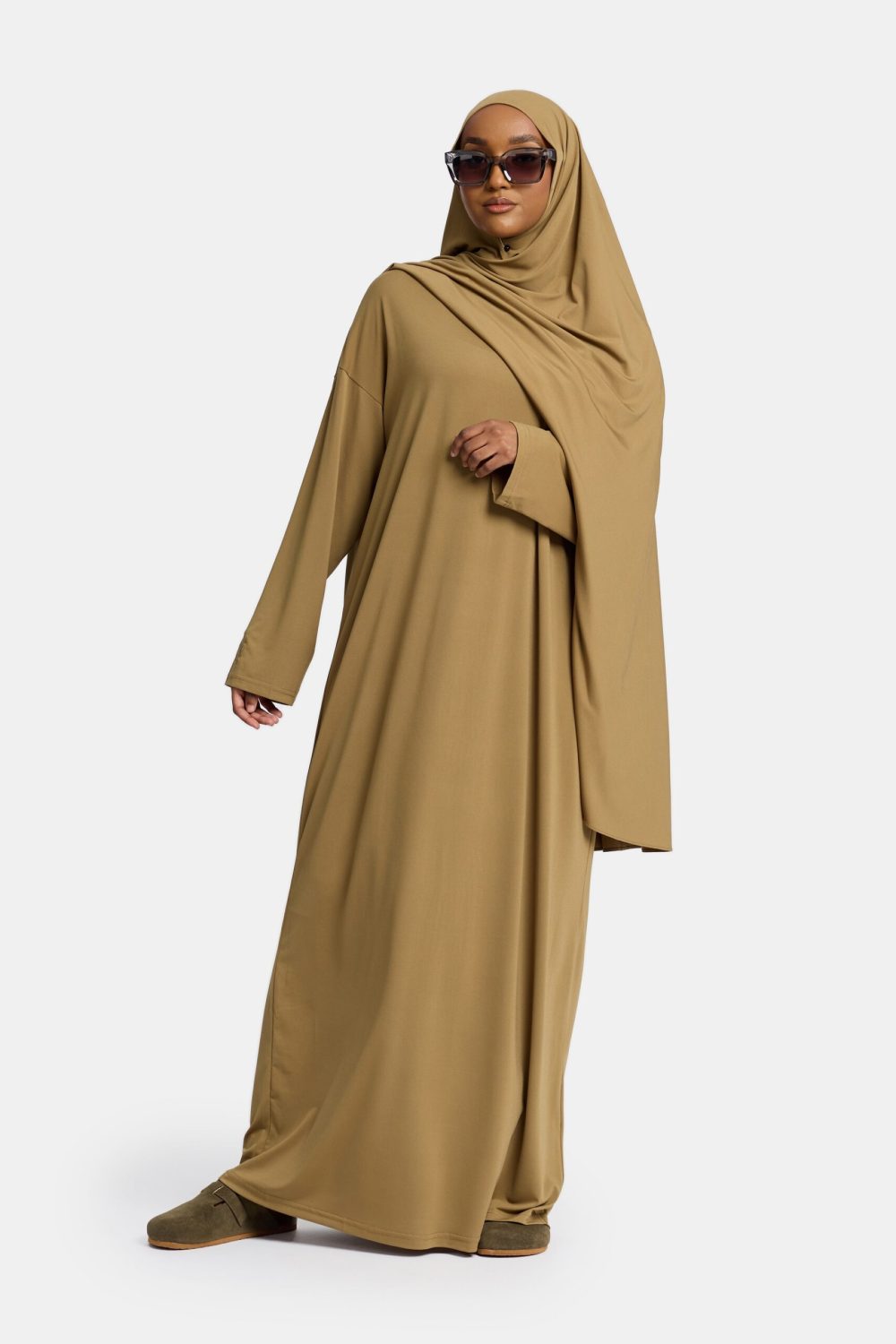 Jersey abaya Warm Khaki - Afbeelding 2