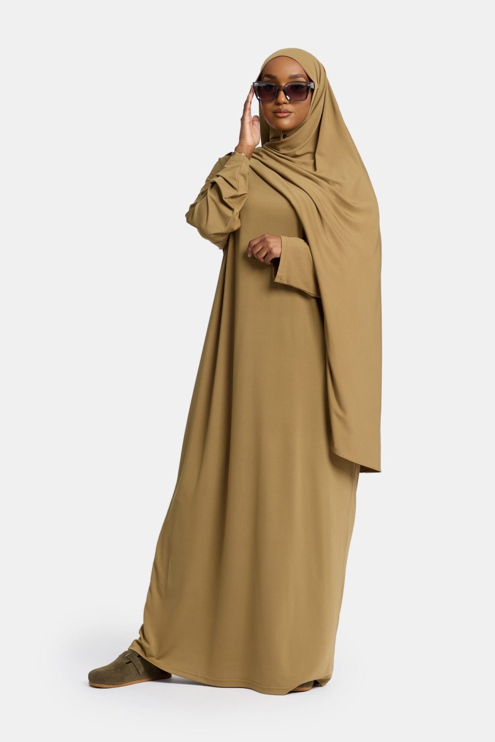 Jersey abaya Warm Khaki