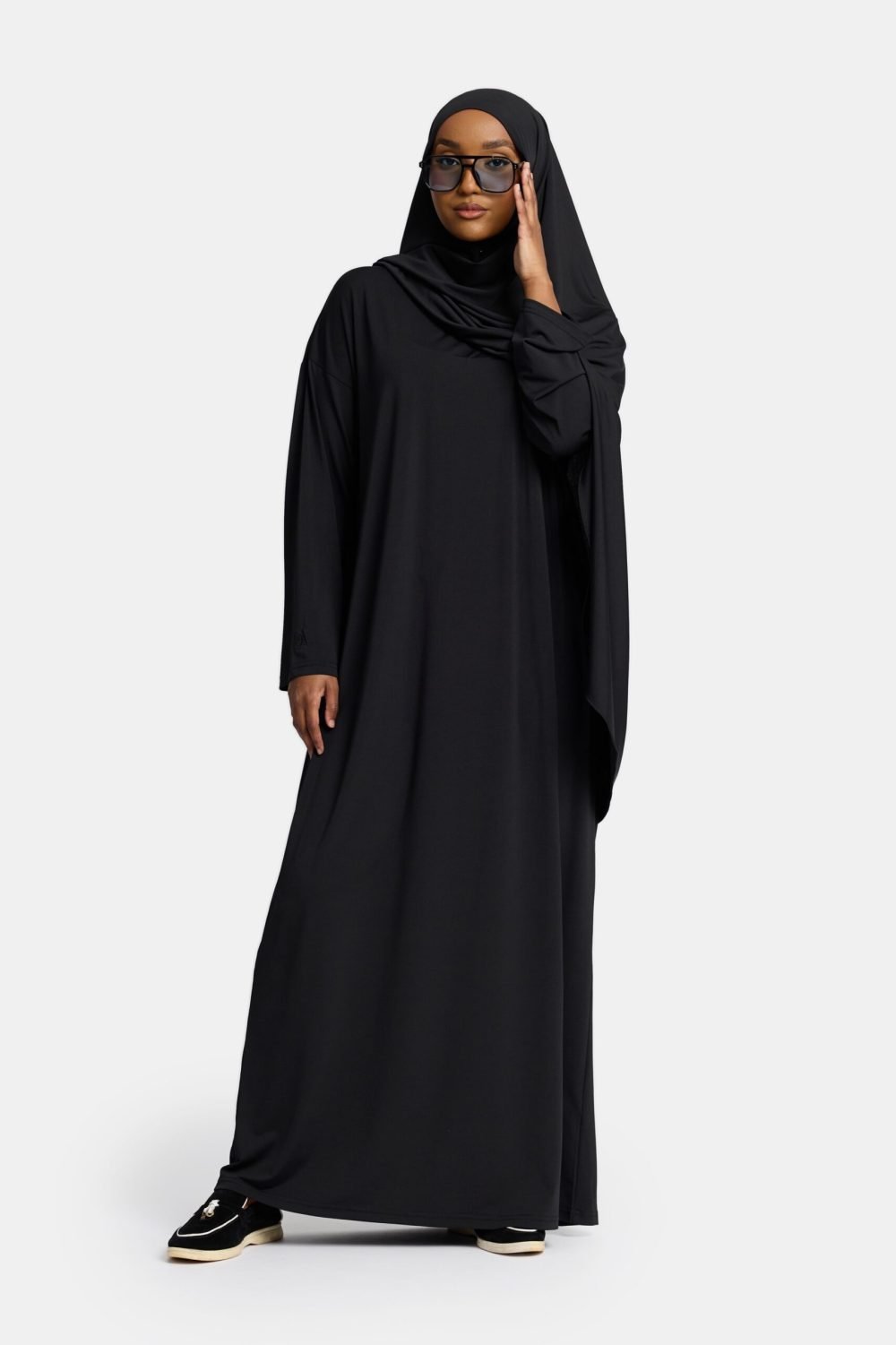 Jersey abaya Black