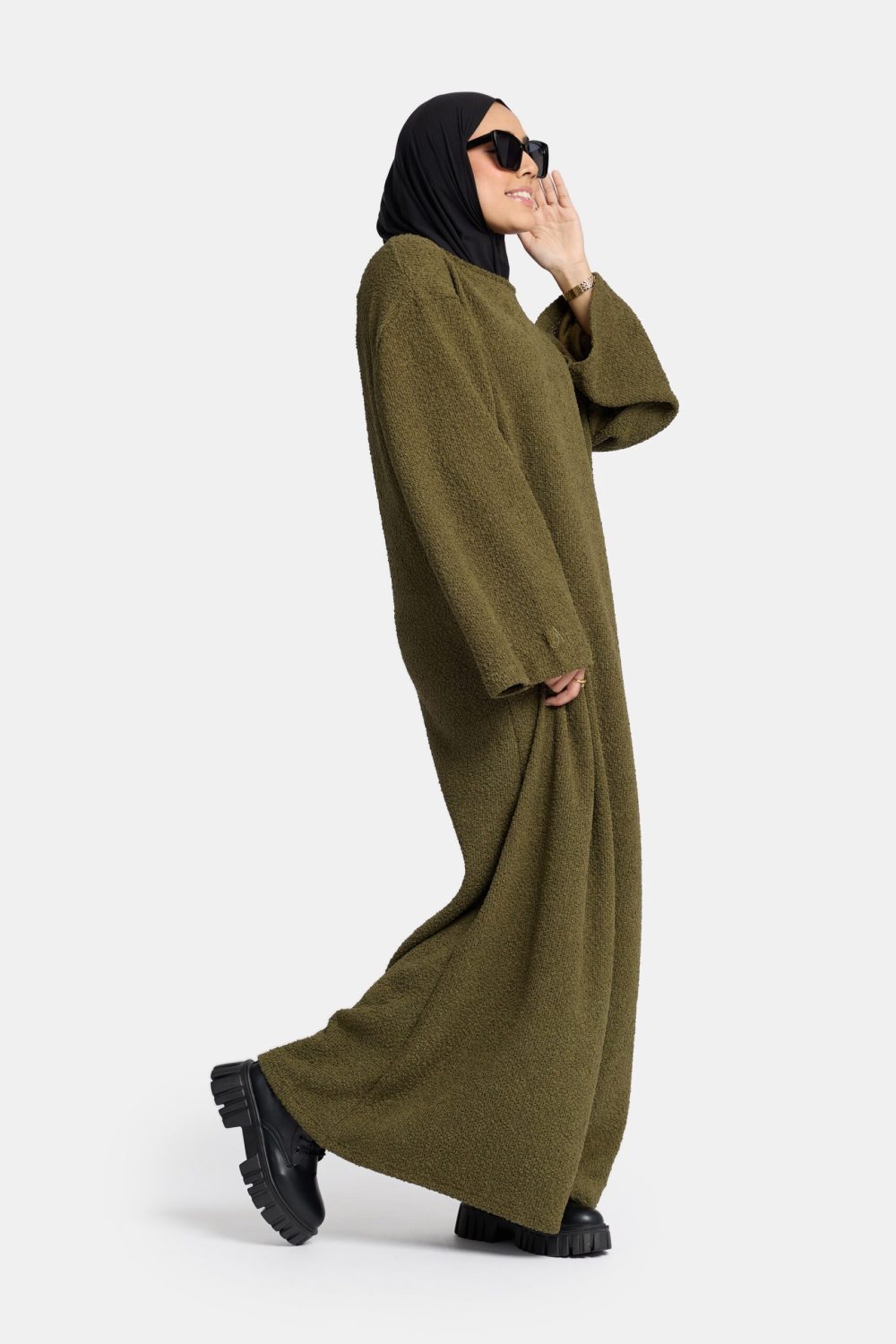 Teddy abaya Khaki Green