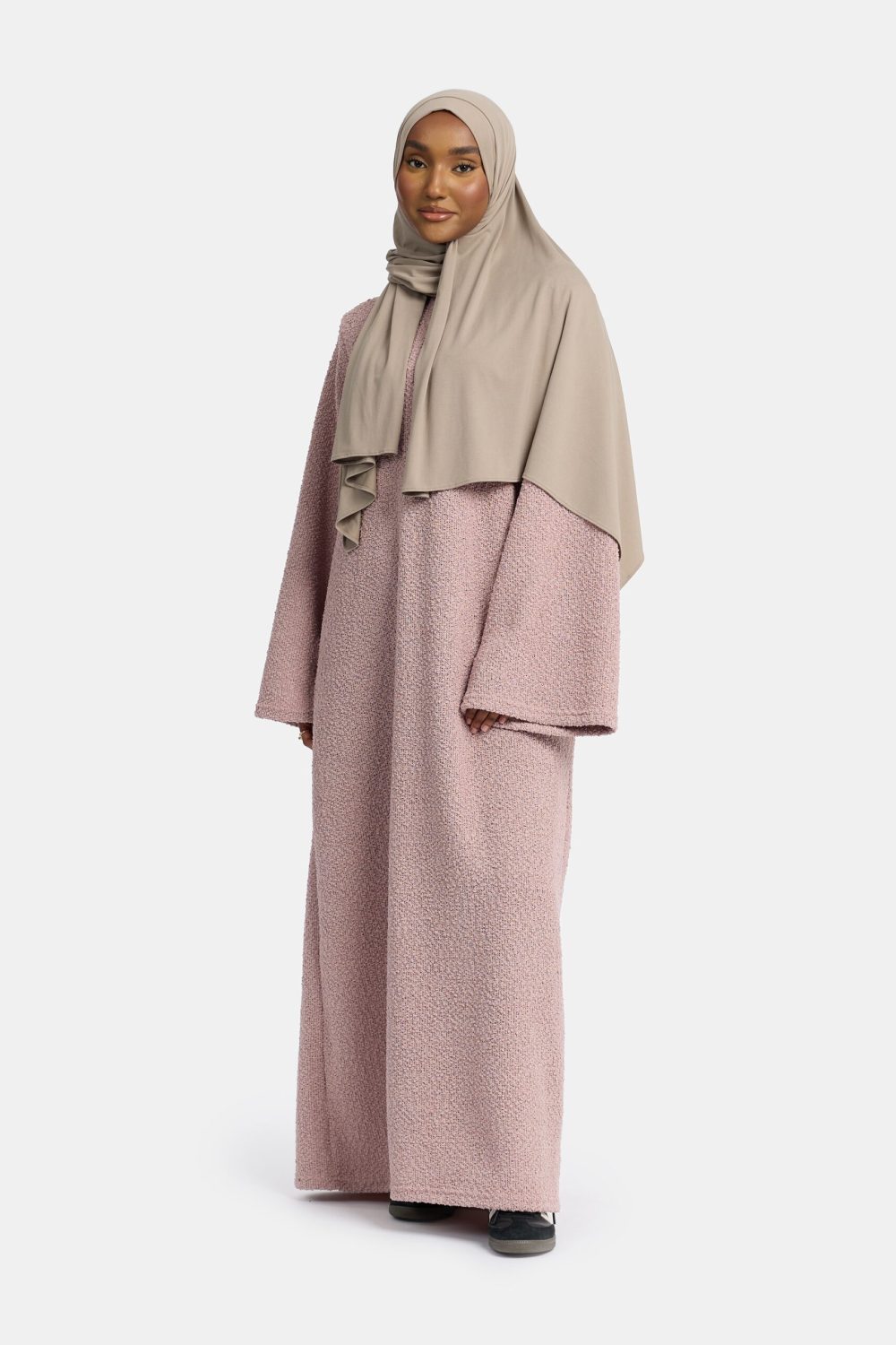 Teddy abaya Pastel Pink