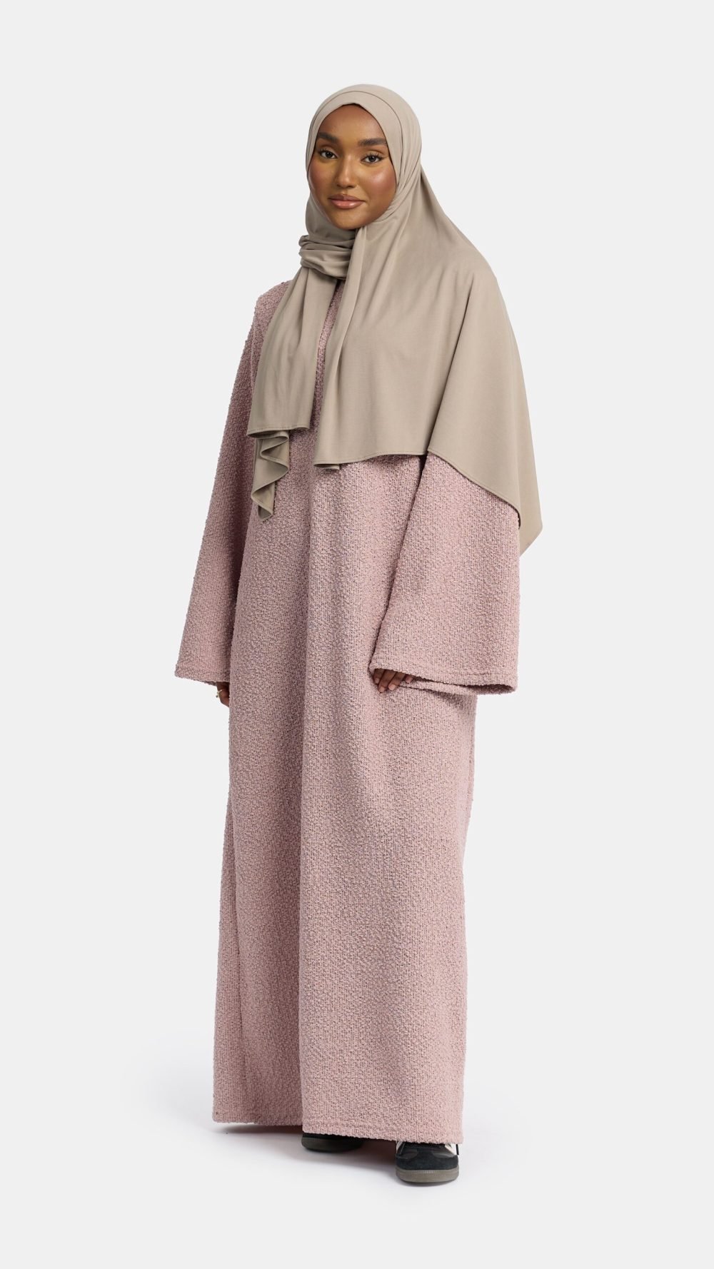 Teddy abaya Pastel Pink
