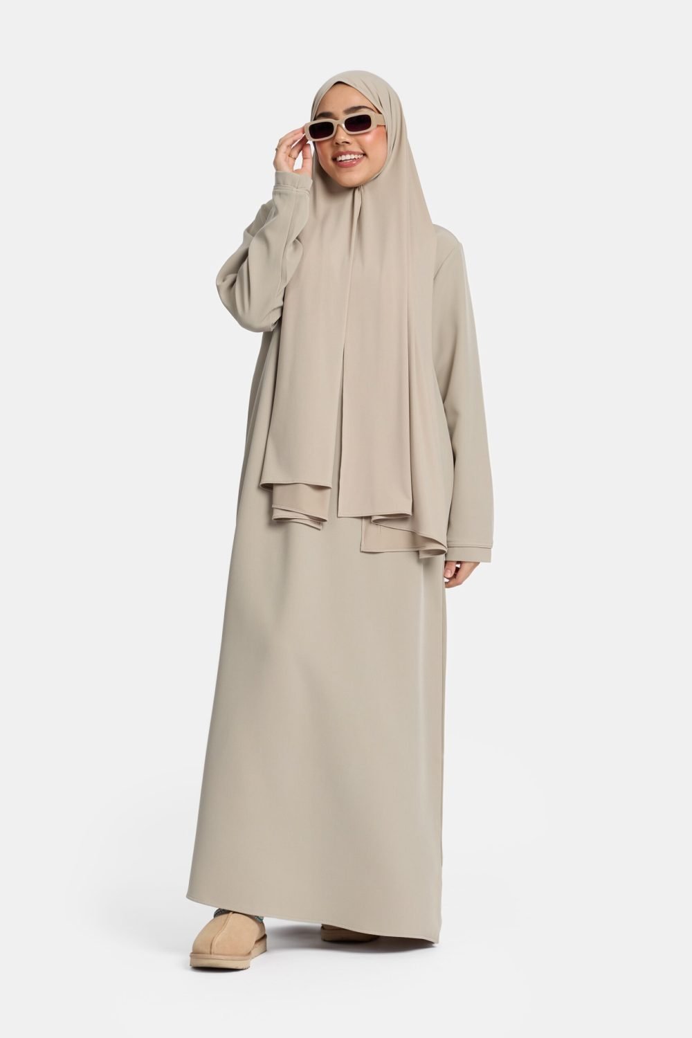 Classic abaya Grey Clay