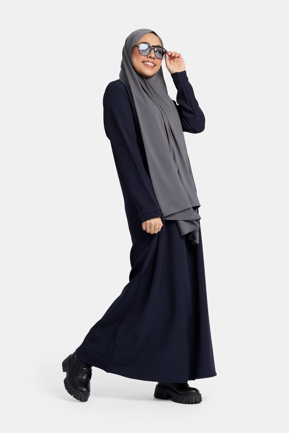 Classic abaya Smokey Blue - Afbeelding 2