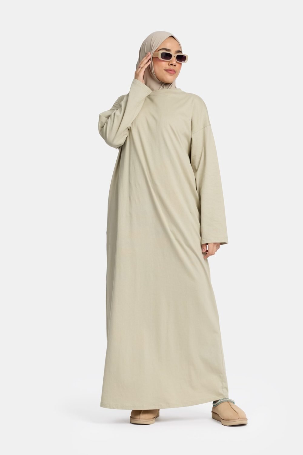 Cotton abaya Moss