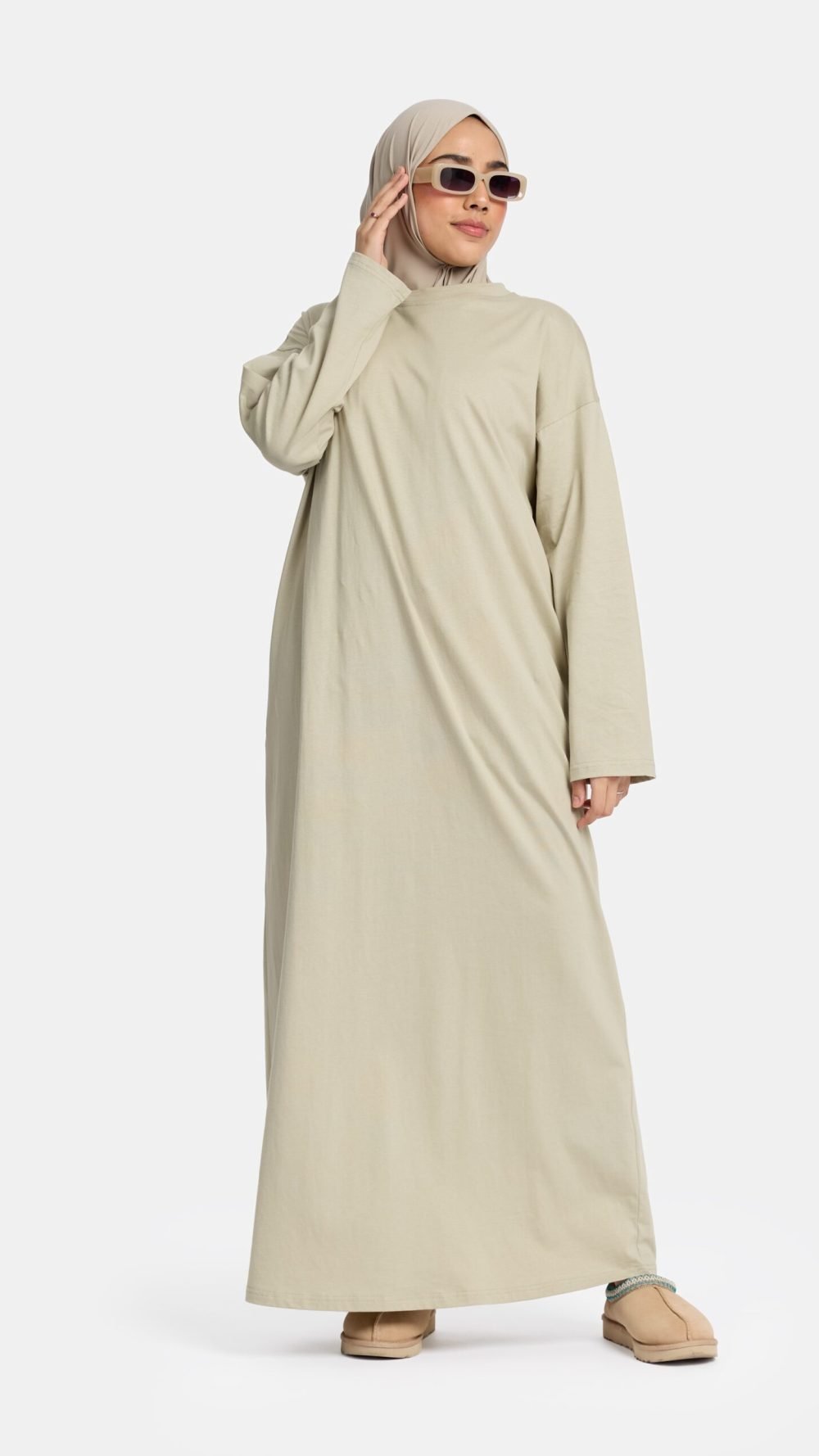 Cotton abaya Moss