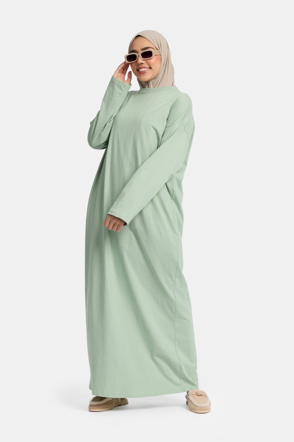 Cotton abaya Thyme - Afbeelding 3