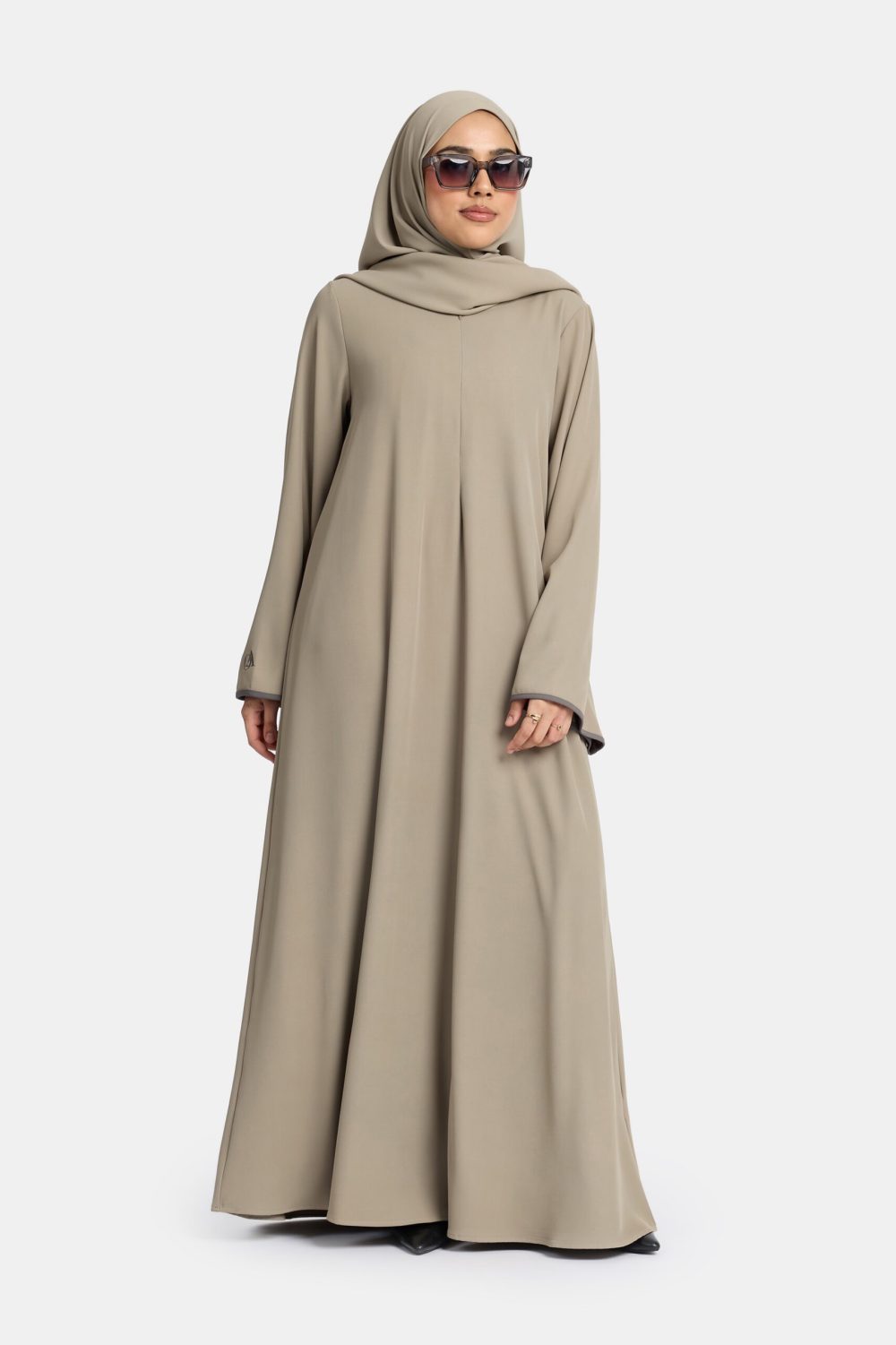 Magnet abaya and khimar set Sage Grey - Afbeelding 4