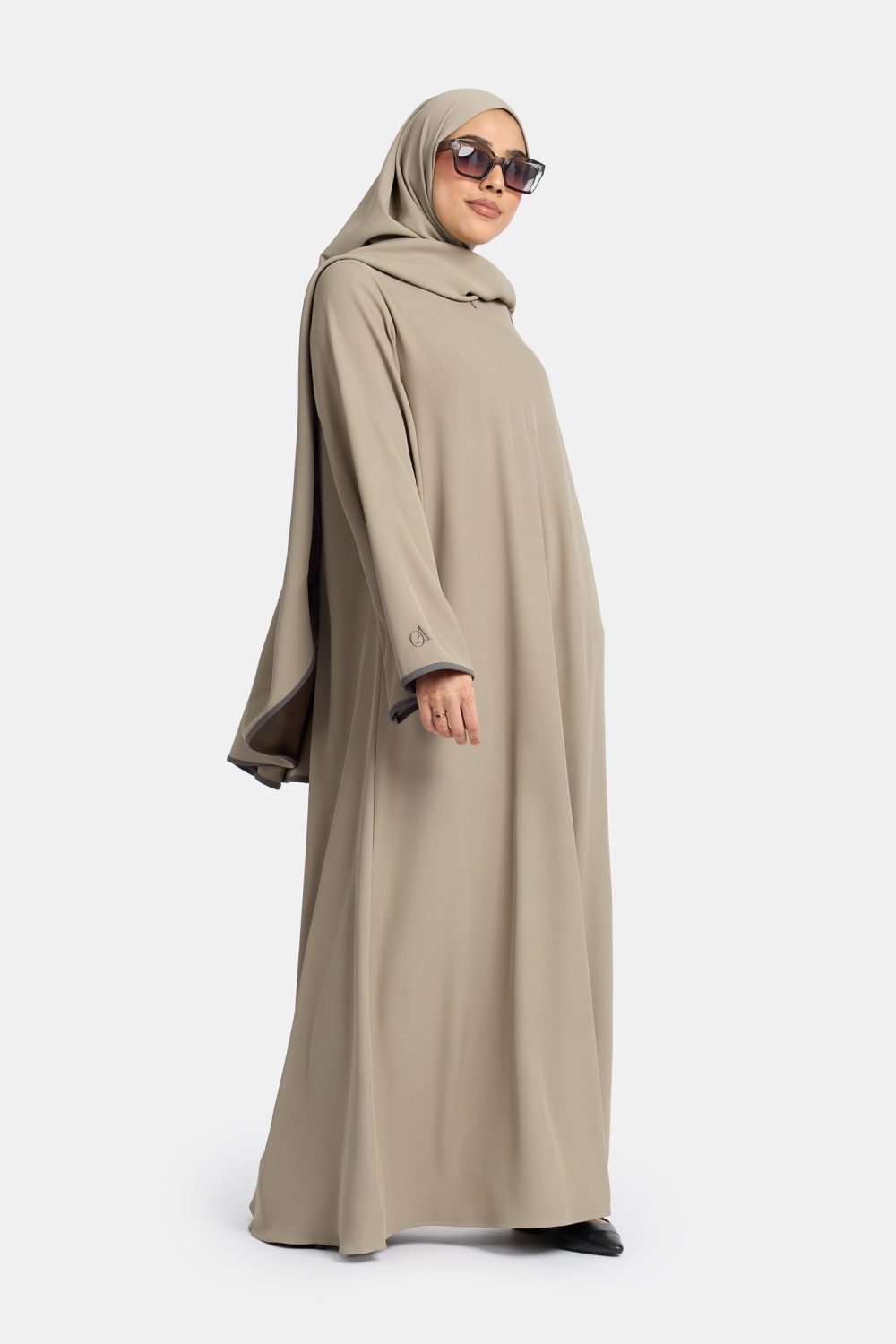Magnet abaya and khimar set Sage Grey - Afbeelding 5