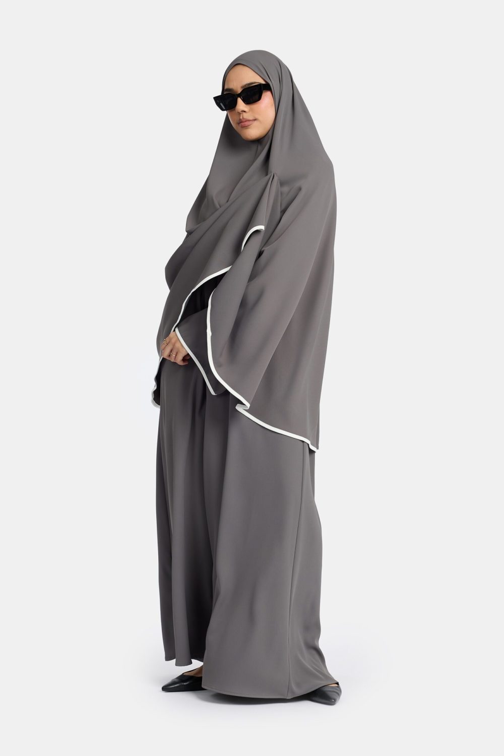 Magnet abaya and khimar set Grey - Afbeelding 2