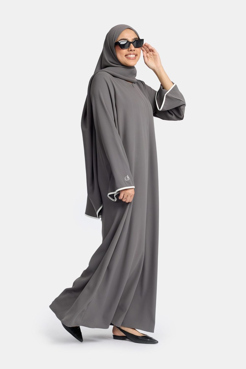 Magnet abaya and khimar set Grey - Afbeelding 4