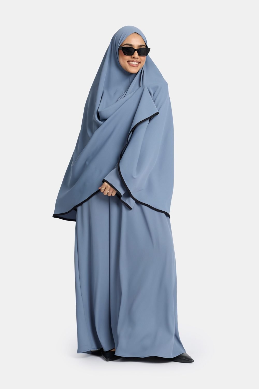 Magnet abaya and khimar set Brittain Blue