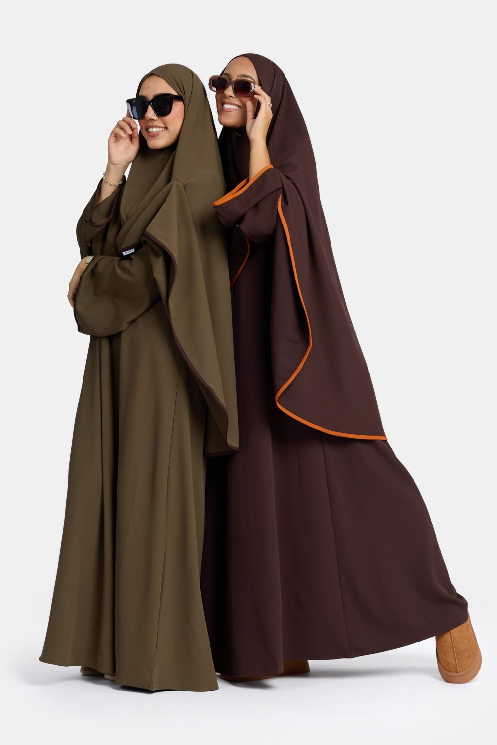 Magnet abaya and khimar set Night Brown - Afbeelding 5