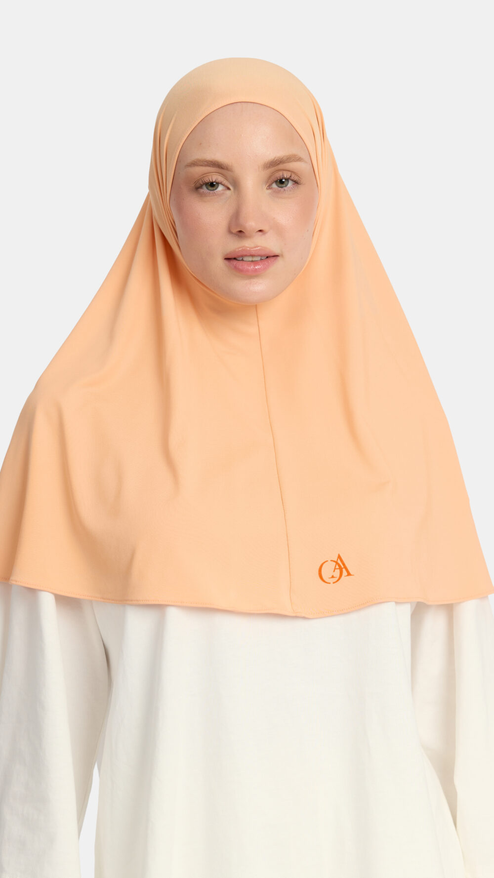 Breathable jersey hijab Powder Orange - Afbeelding 2