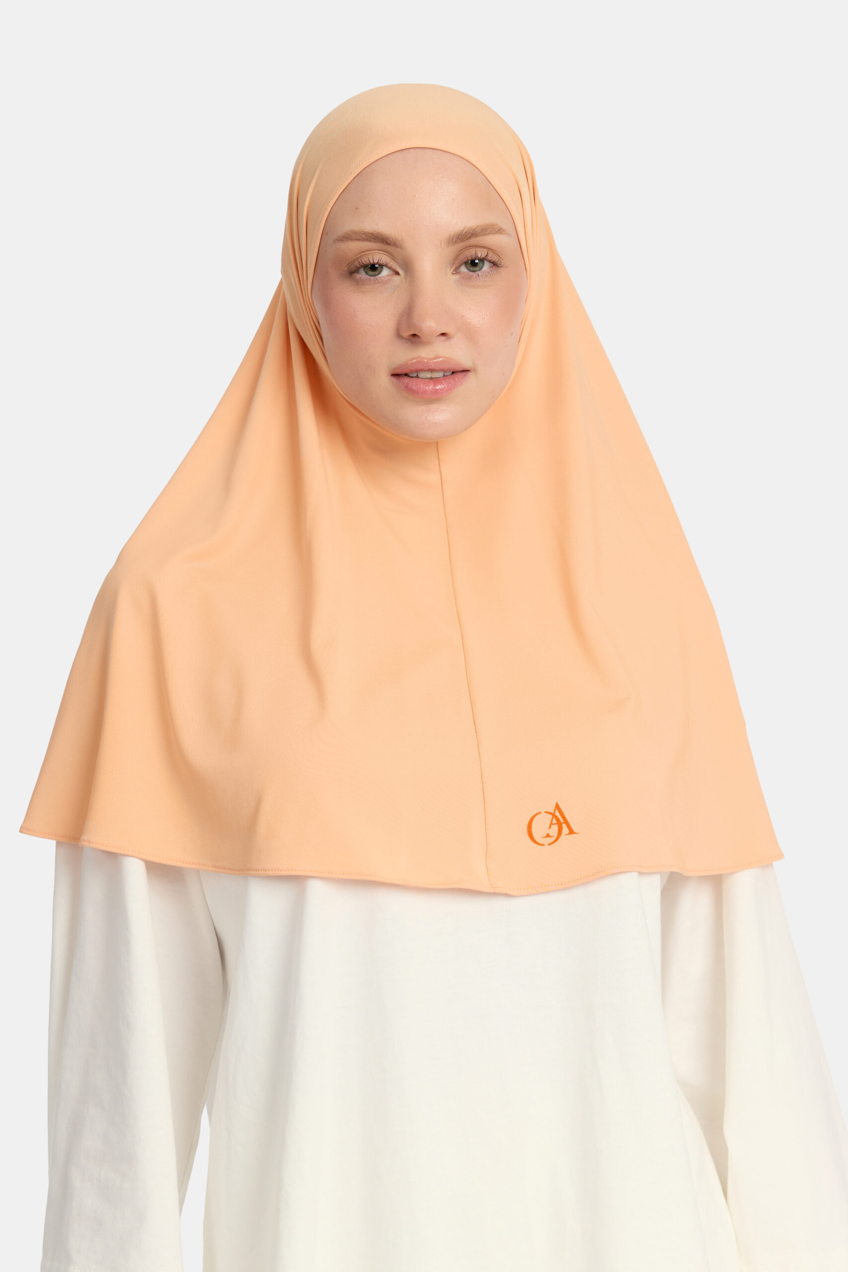 Breathable jersey hijab Powder Orange - Afbeelding 2